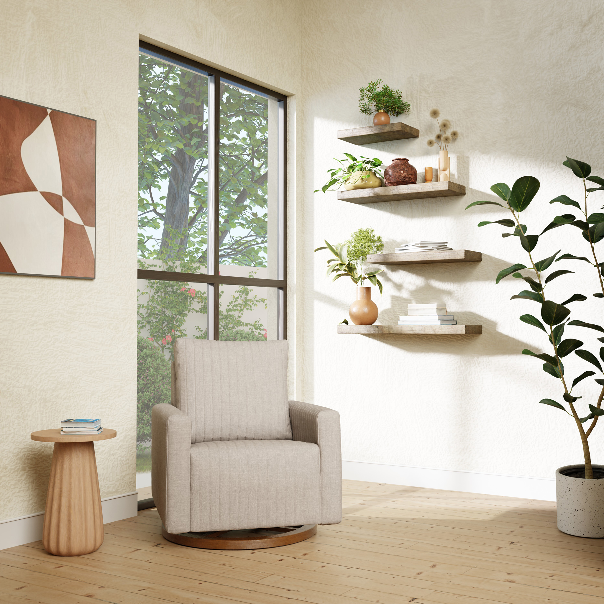 Poe Channeled Swivel Glider - Tots to Teens Furniture