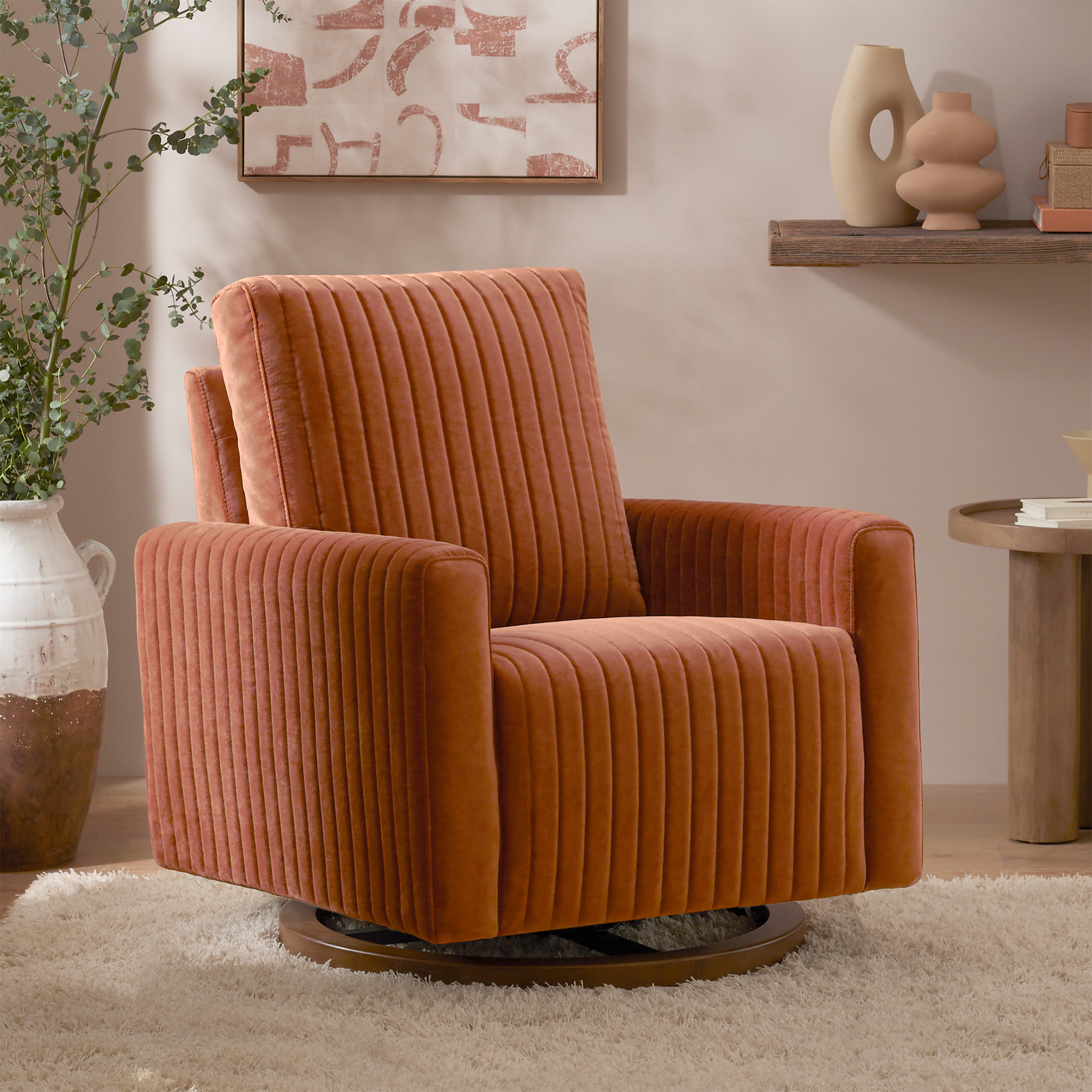 Poe Channeled Swivel Glider - Tots to Teens Furniture