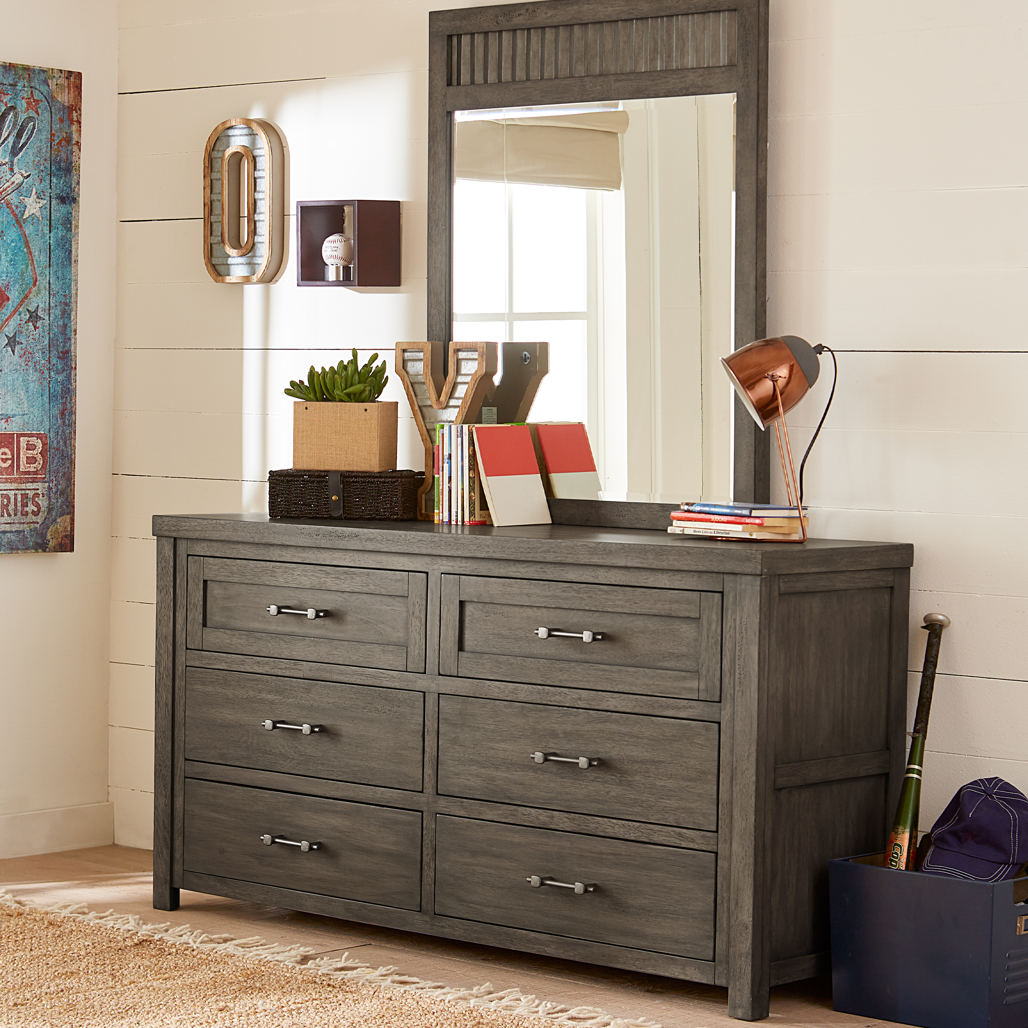 Bunkhouse Vertical Beveled Mirror - Tots to Teens Furniture