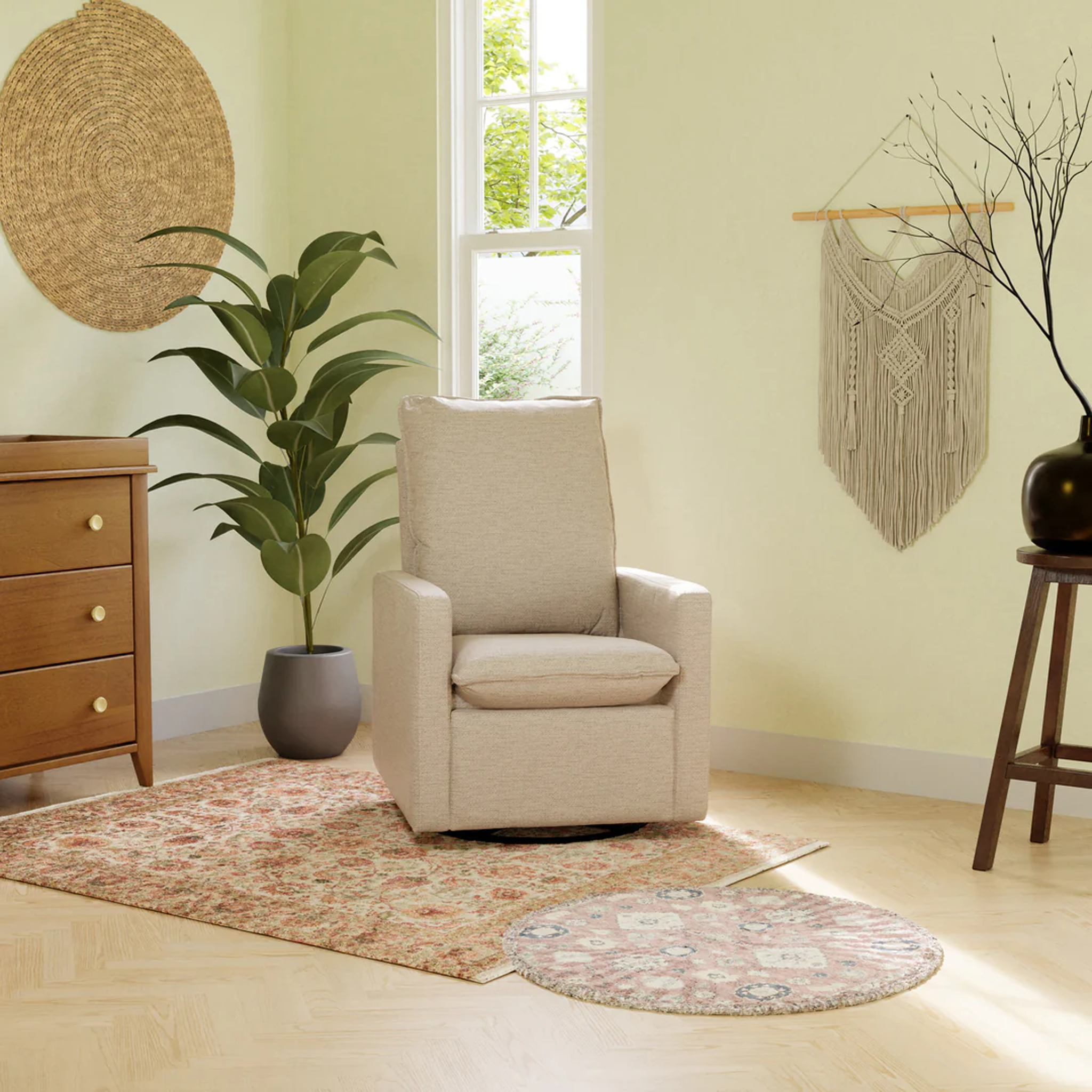 Cali Pillowback Swivel Glider - Tots to Teens Furniture