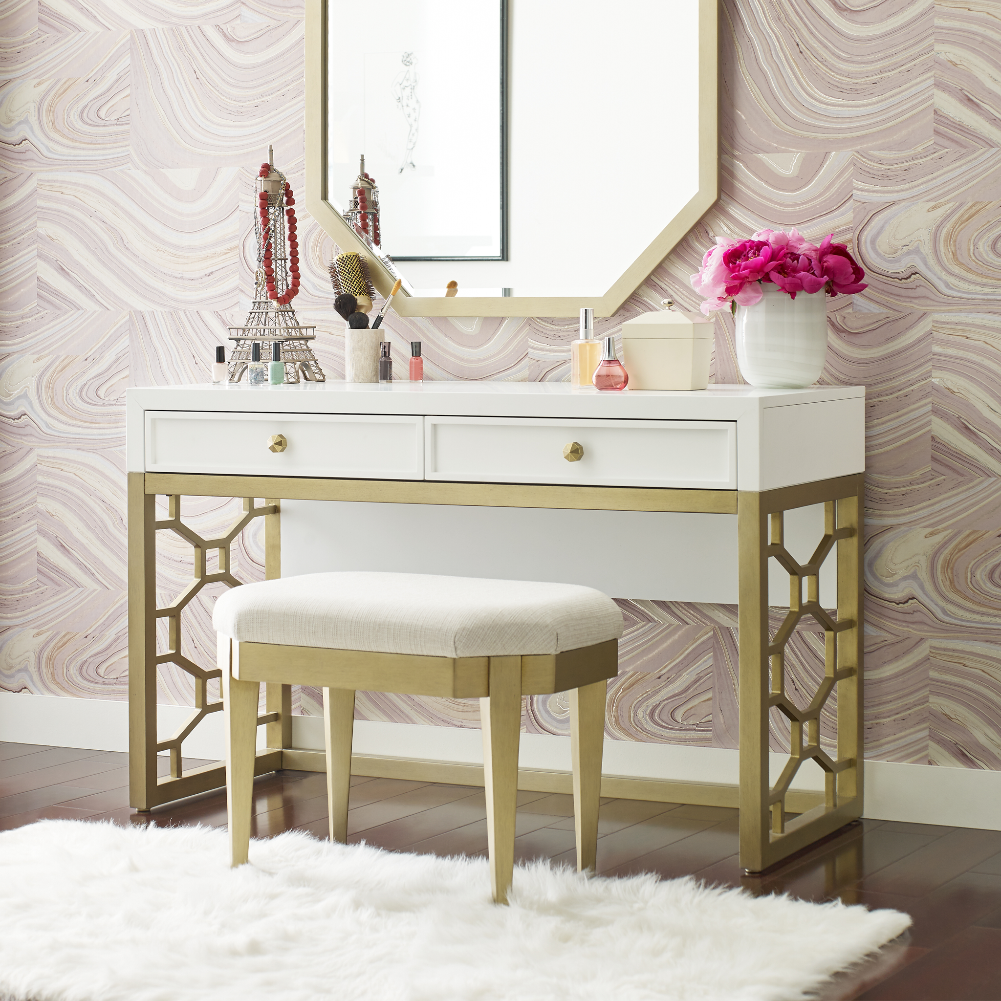 Chelsea Upholstered Stool - Tots to Teens Furniture
