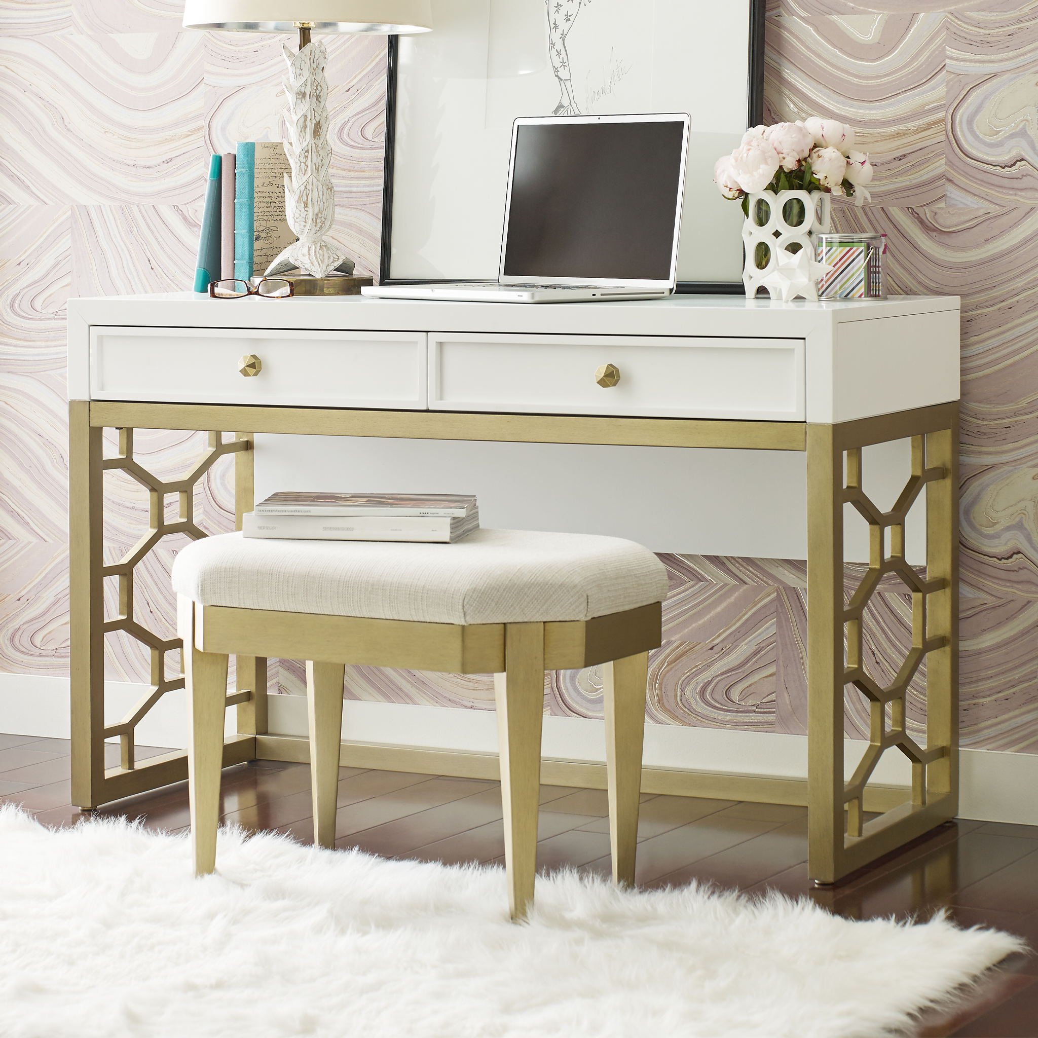 Chelsea 2 Drawer Vanity Desk - Tots to Teens Furniture