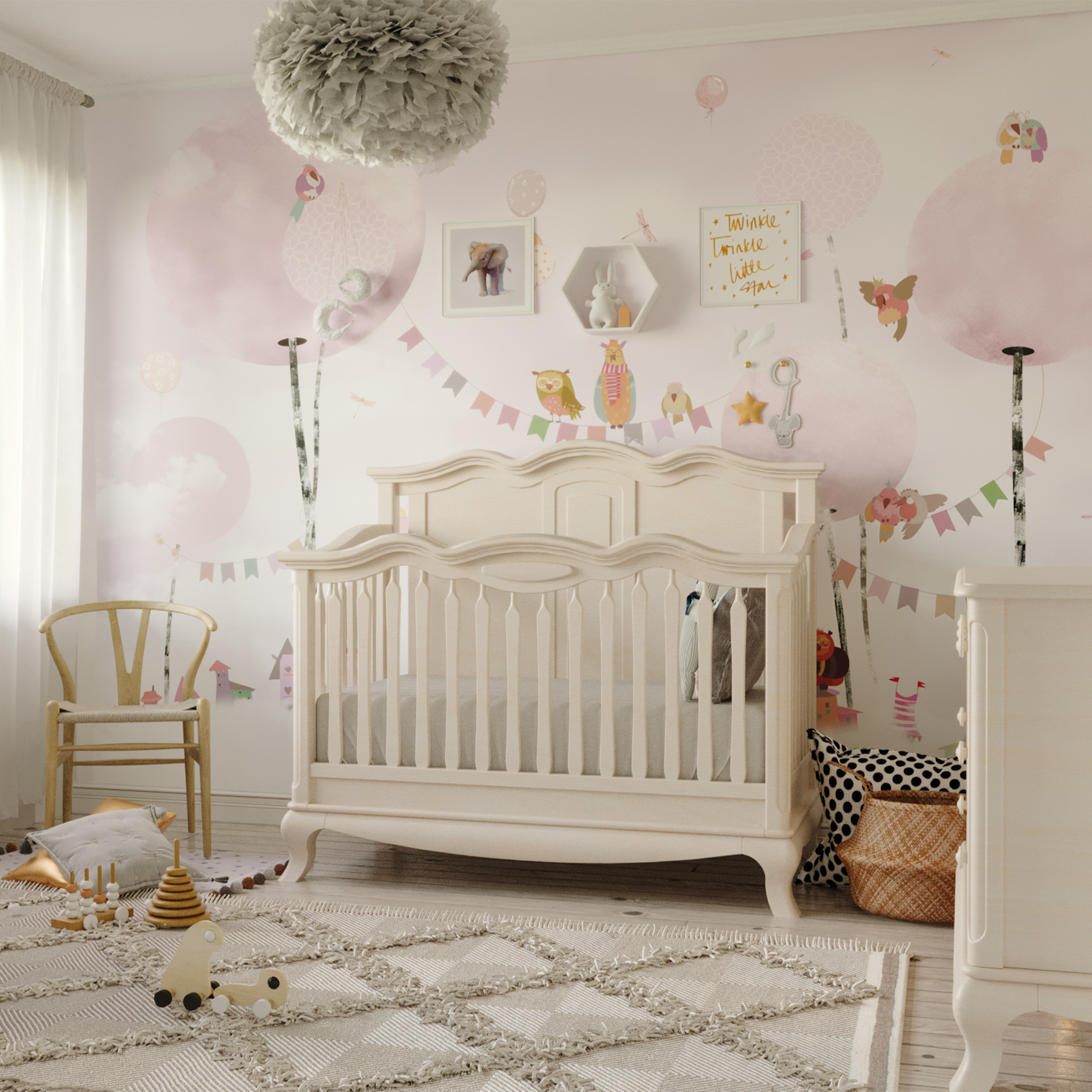 Cleopatra Convertible Crib with Solid Panel - Tots to Teens Furniture