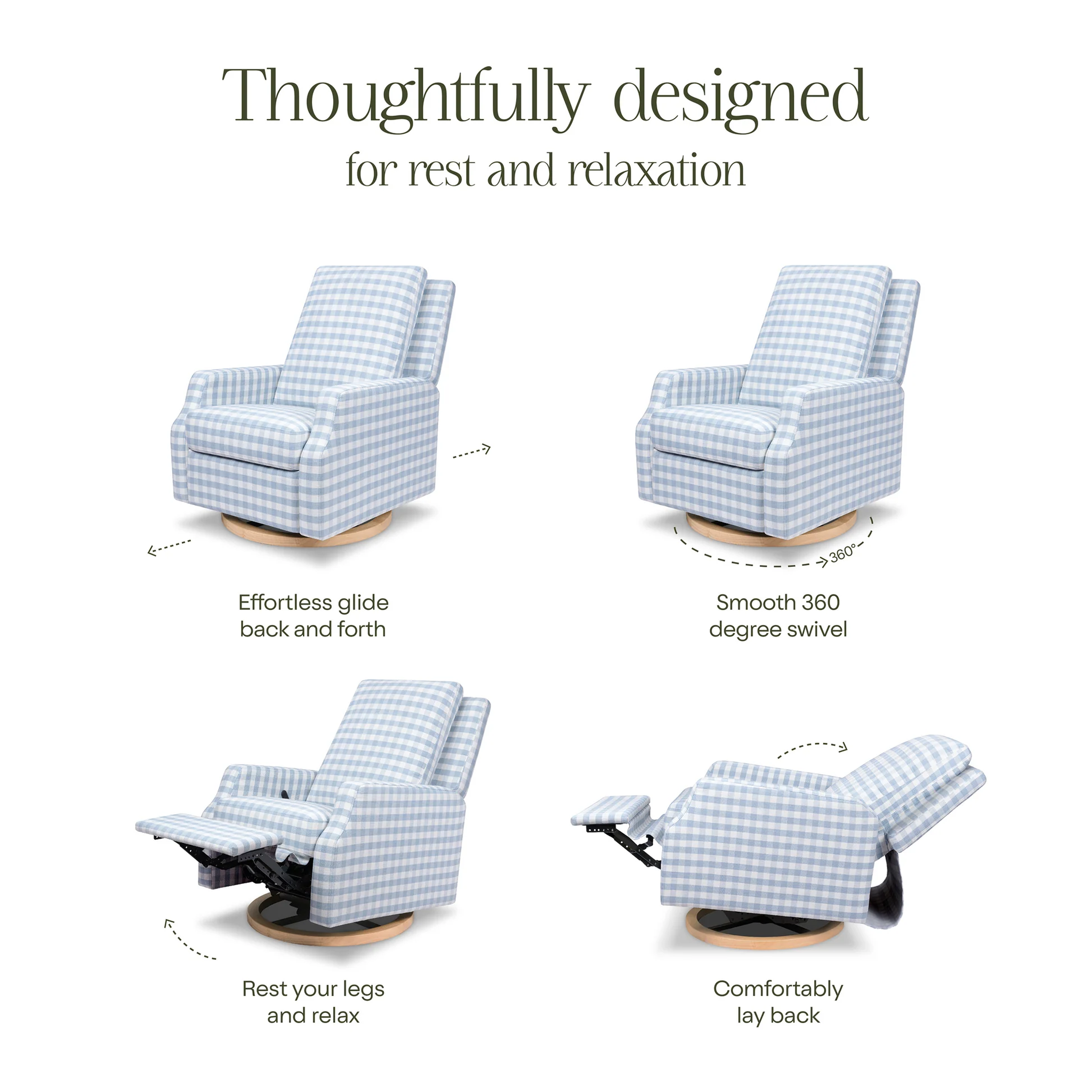 Crewe Swivel Glider Recliner - Tots to Teens Furniture