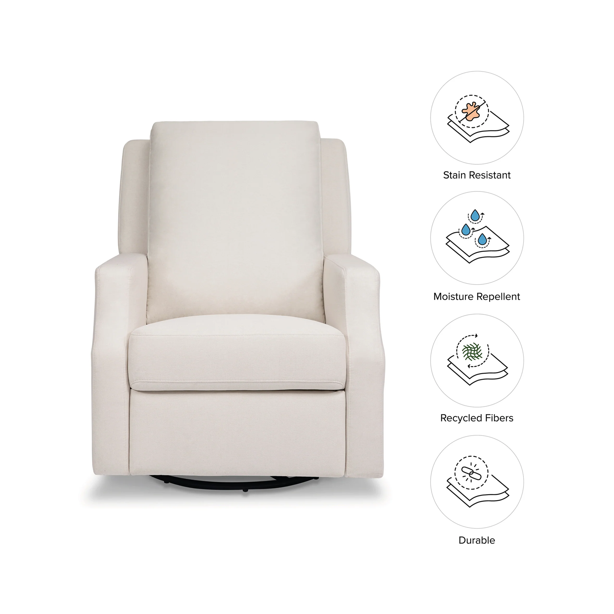 Crewe Swivel Glider Recliner - Tots to Teens Furniture