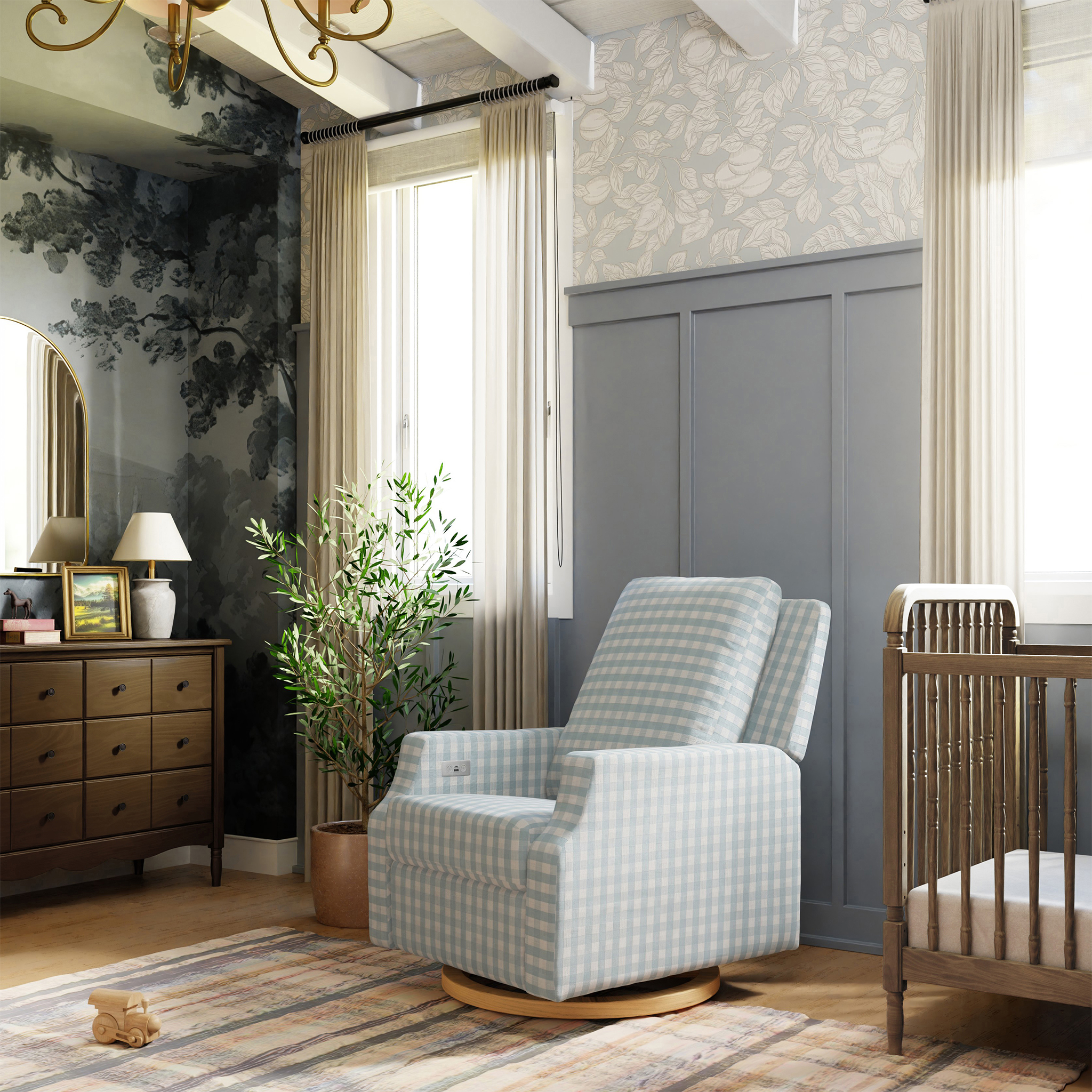 Crewe Power Swivel Glider Recliner - Tots to Teens Furniture