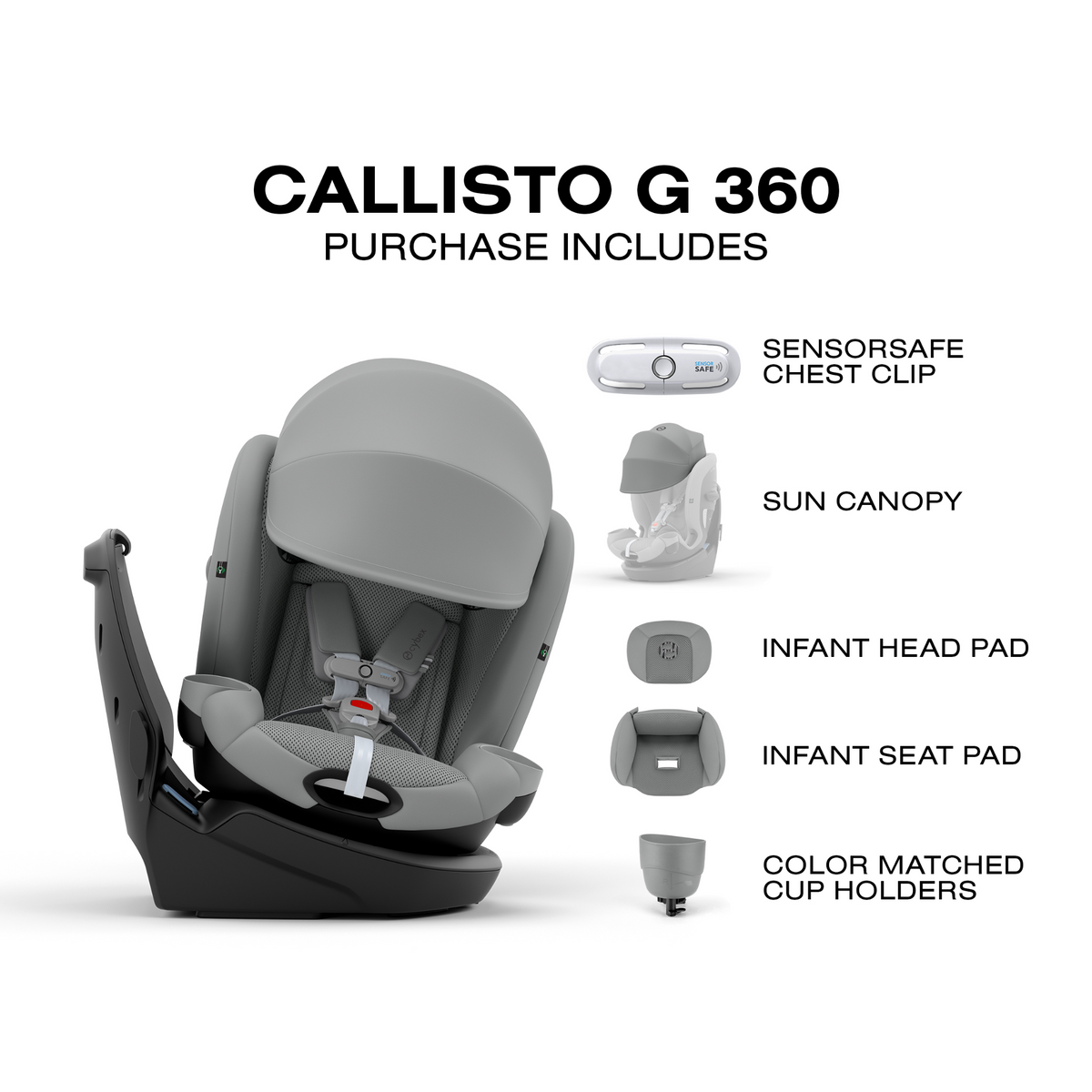 CYBEX Callisto G 360 Rotating All-in-One Convertible Car Seat - Tots to Teens Furniture