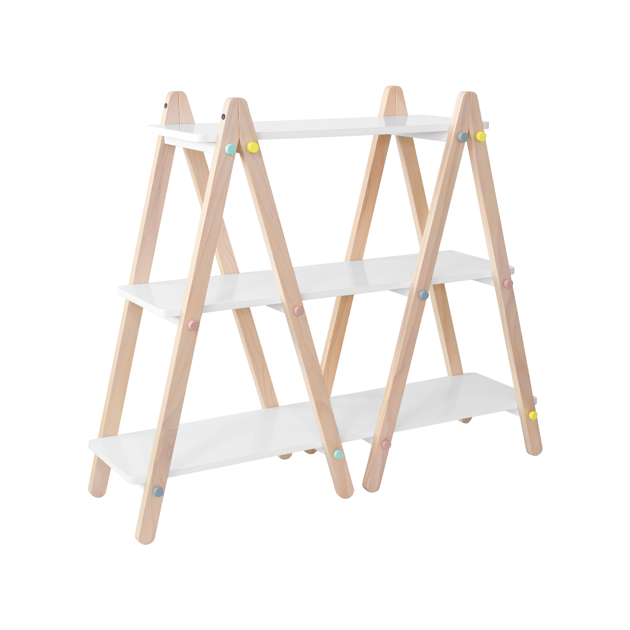 Dottie Bookcase in White and Washed Natural - Tots to Teens Furniture