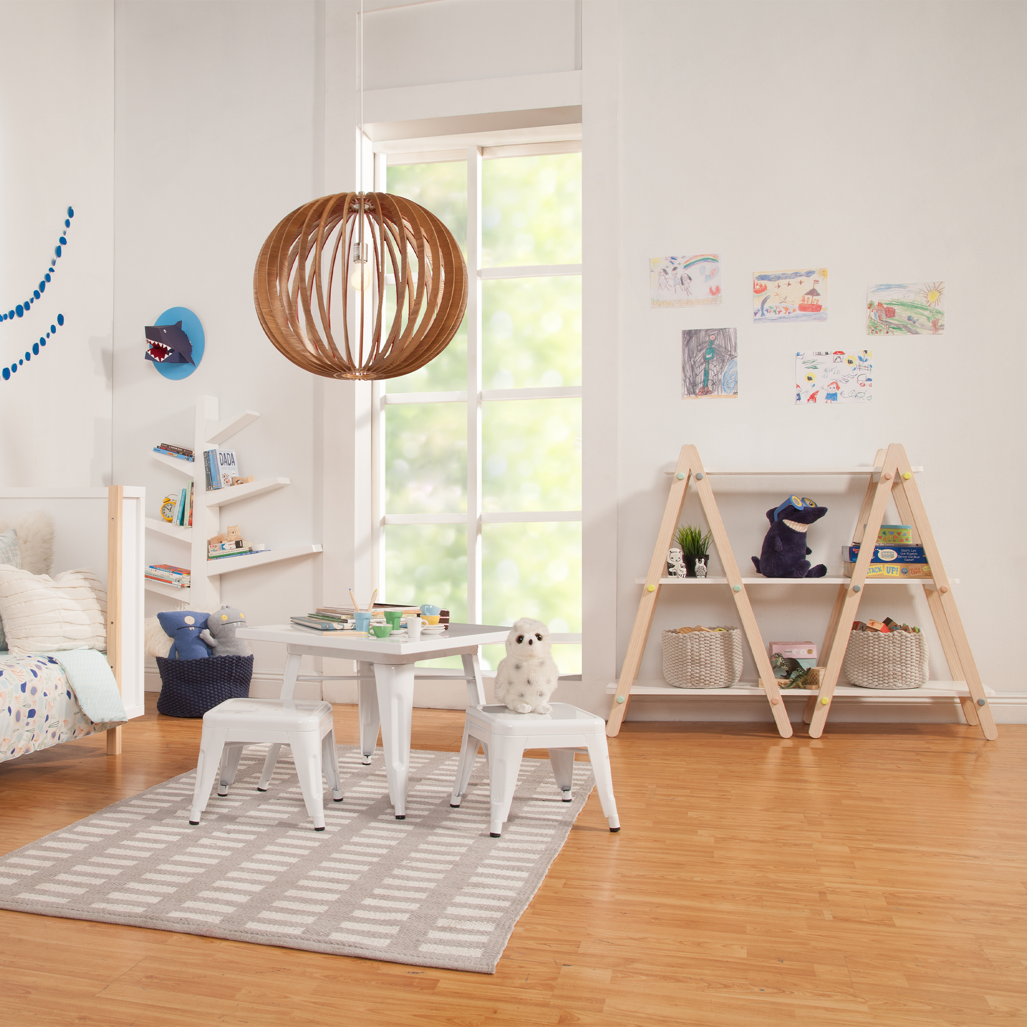 Dottie Bookcase in White and Washed Natural - Tots to Teens Furniture