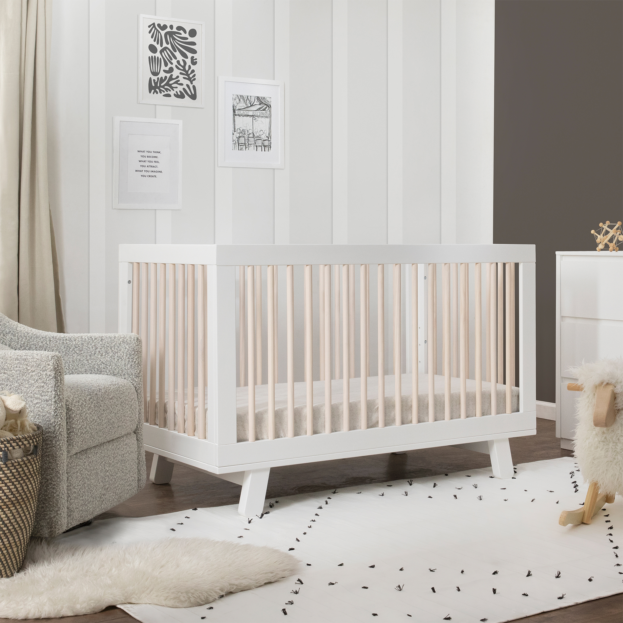 Hudson 3 in 1 Convertible Crib with Toddler Bed Conversion Kit - Tots to Teens Furniture