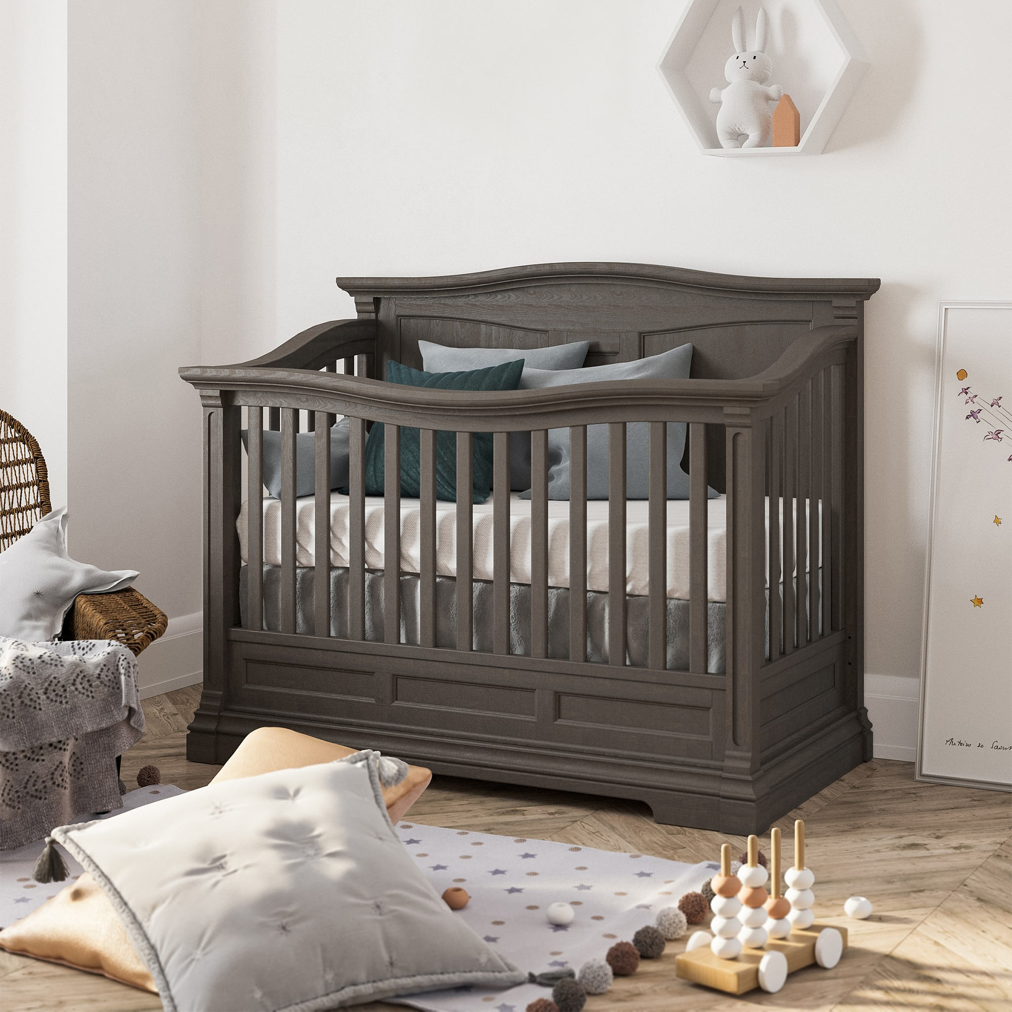 Imperio Convertible Crib w/ Solid Back - Tots to Teens Furniture