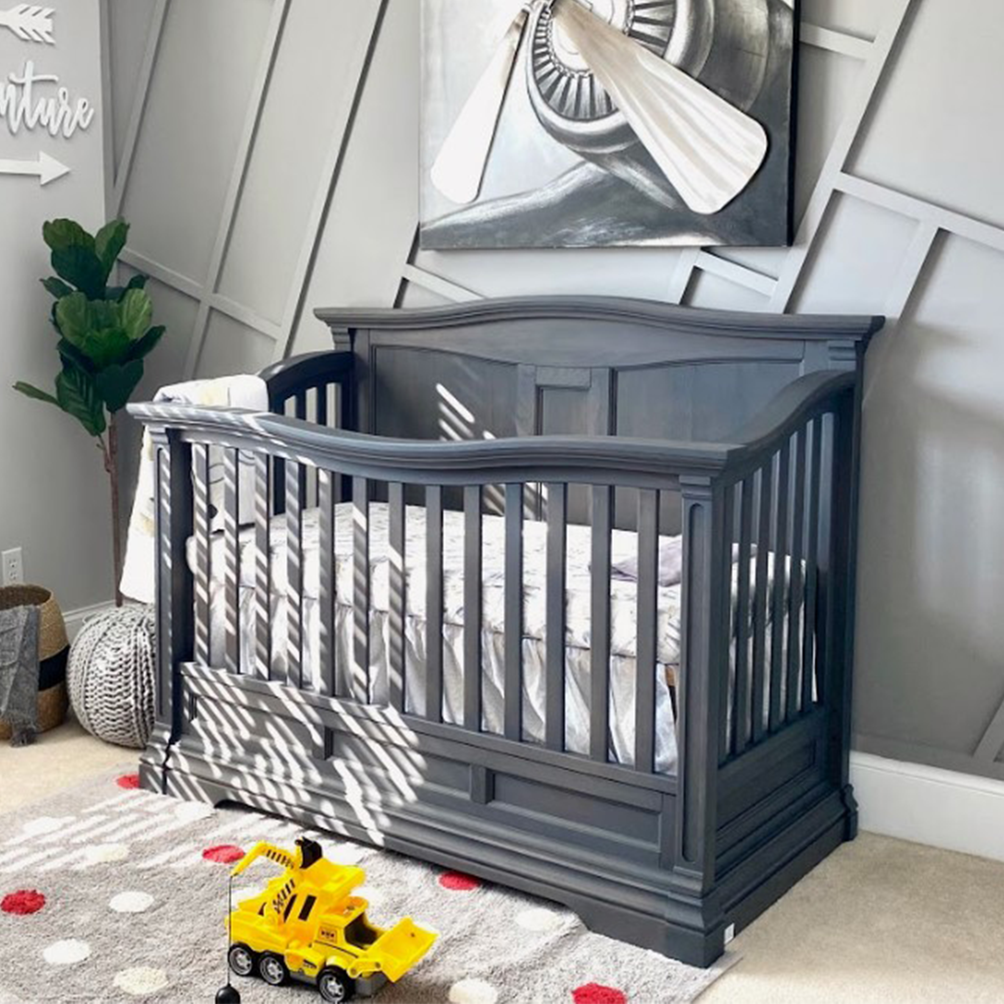 Imperio Convertible Crib w/ Solid Back - Tots to Teens Furniture