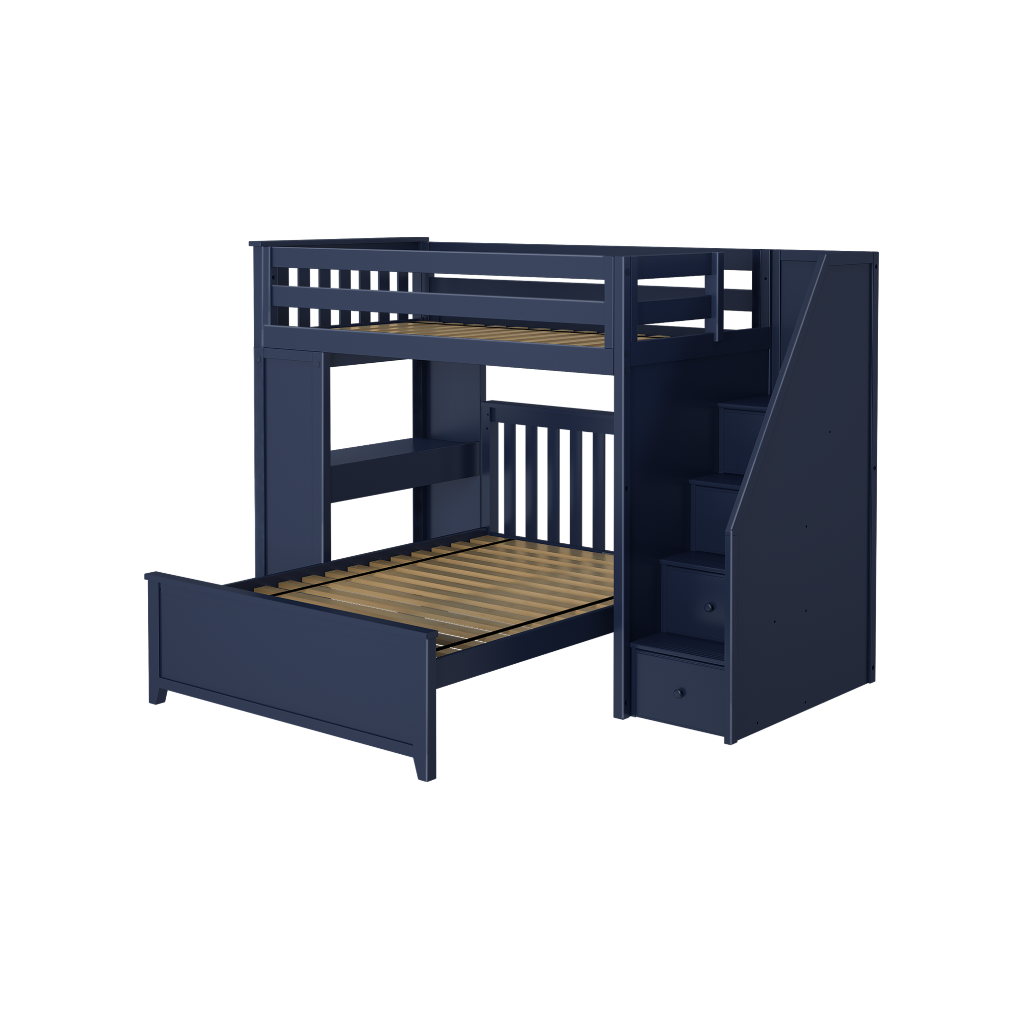 Brighton 1 - Twin High Loft w/ Staircase, Desk & Full-Size Bed - Tots to Teens Furniture