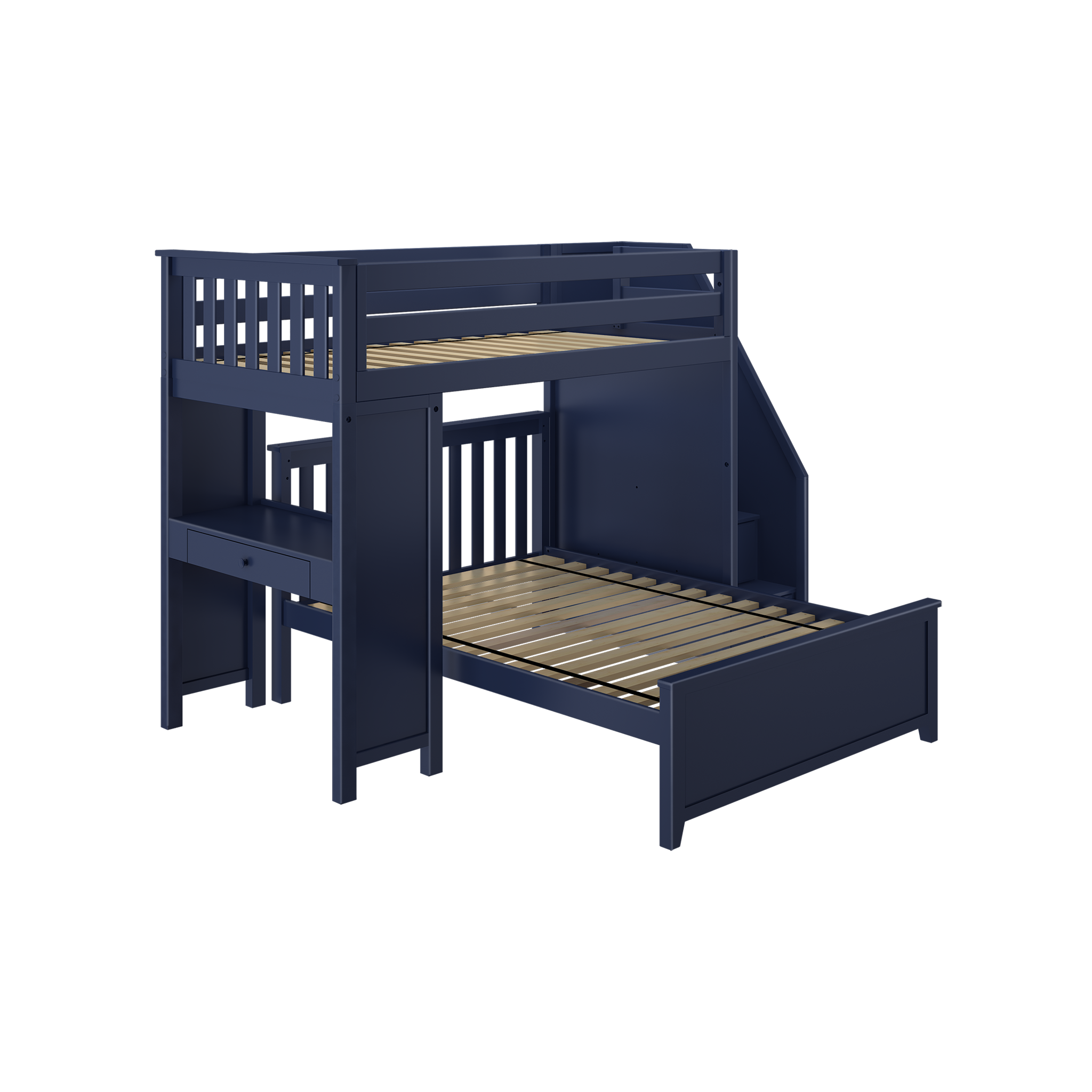 Brighton 1 - Twin High Loft w/ Staircase, Desk & Full-Size Bed - Tots to Teens Furniture