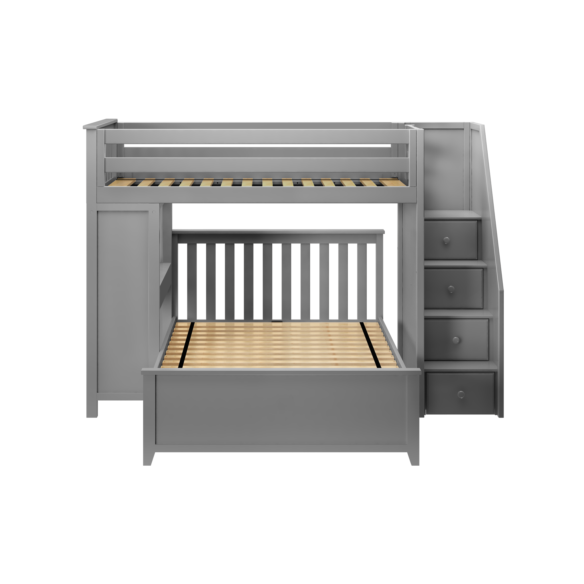 Brighton 1 - Twin High Loft w/ Staircase, Desk & Full-Size Bed - Tots to Teens Furniture