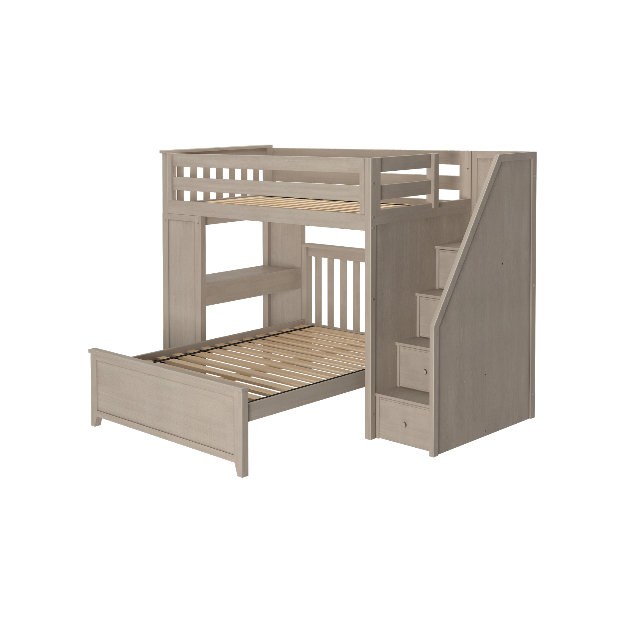 Brighton 1 - Twin High Loft w/ Staircase, Desk & Full-Size Bed - Tots to Teens Furniture