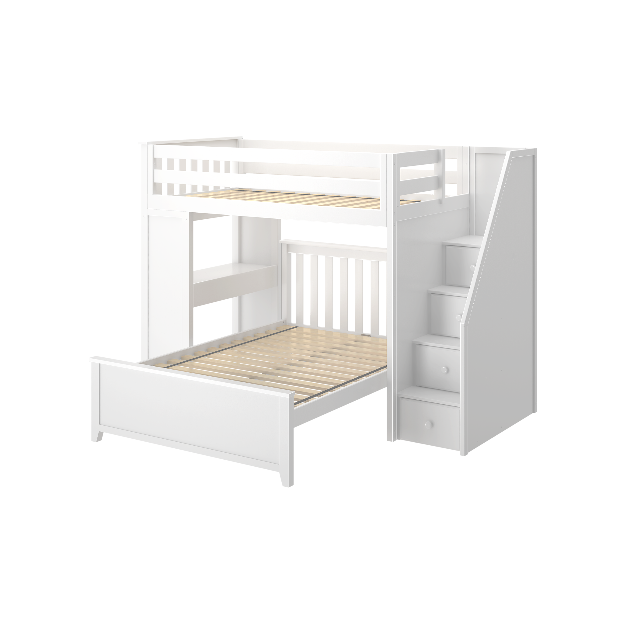 Brighton 1 - Twin High Loft w/ Staircase, Desk & Full-Size Bed - Tots to Teens Furniture