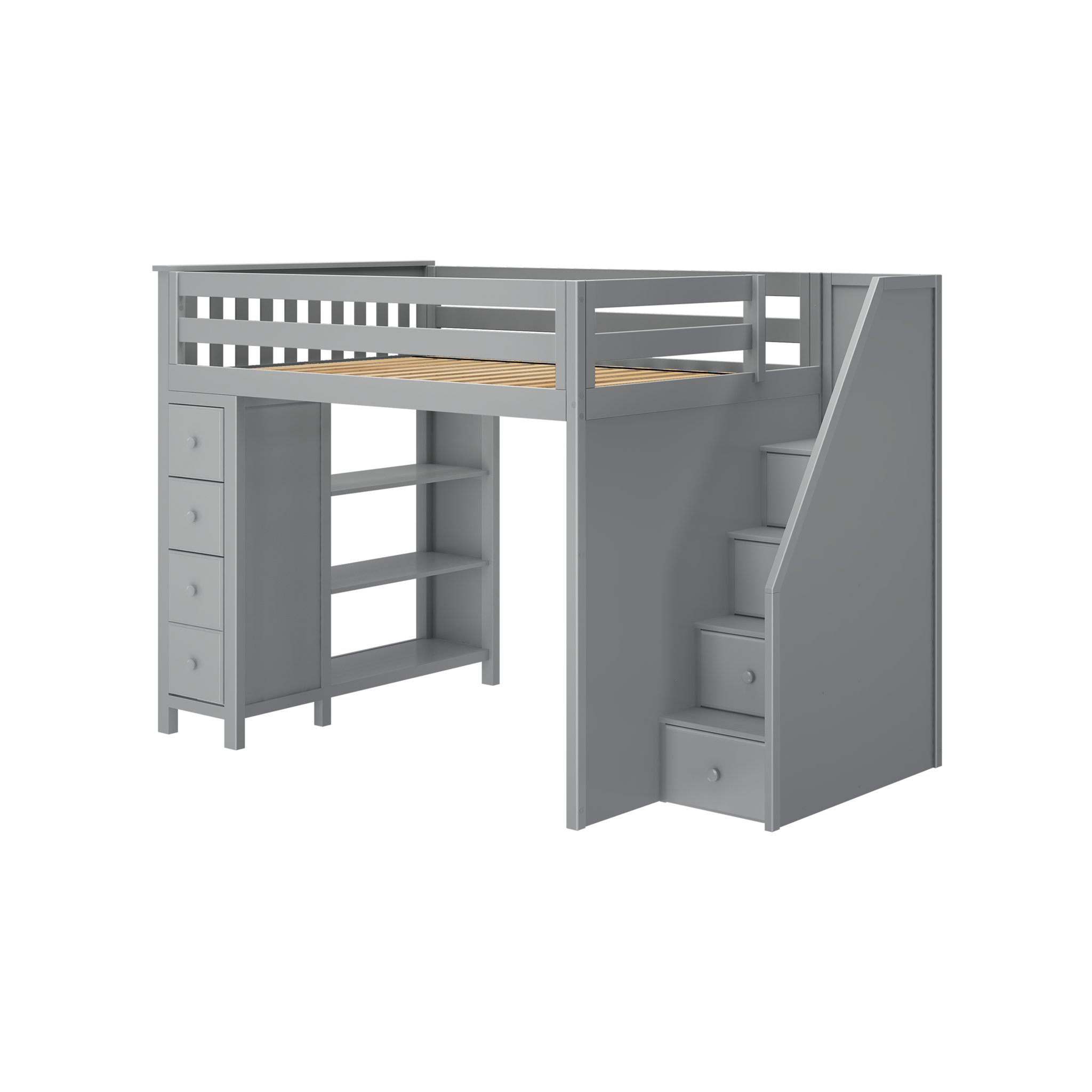 Cheltenham - Full High Loft w/ Staircase & Dresser-Bookcase - Tots to Teens Furniture