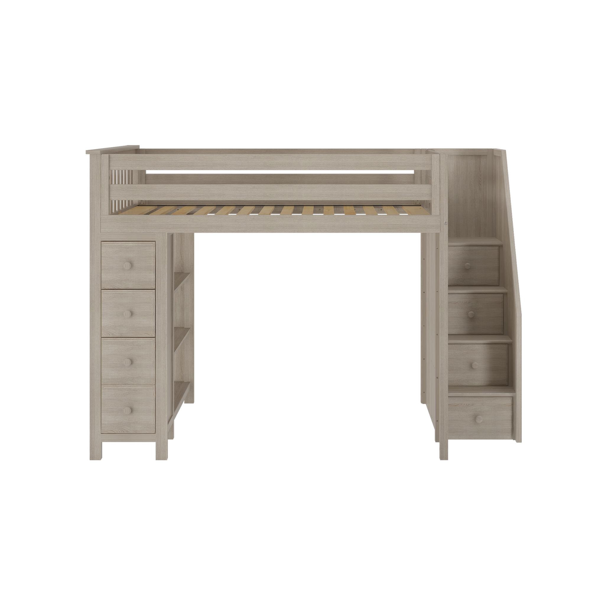 Cheltenham - Full High Loft w/ Staircase & Dresser-Bookcase - Tots to Teens Furniture