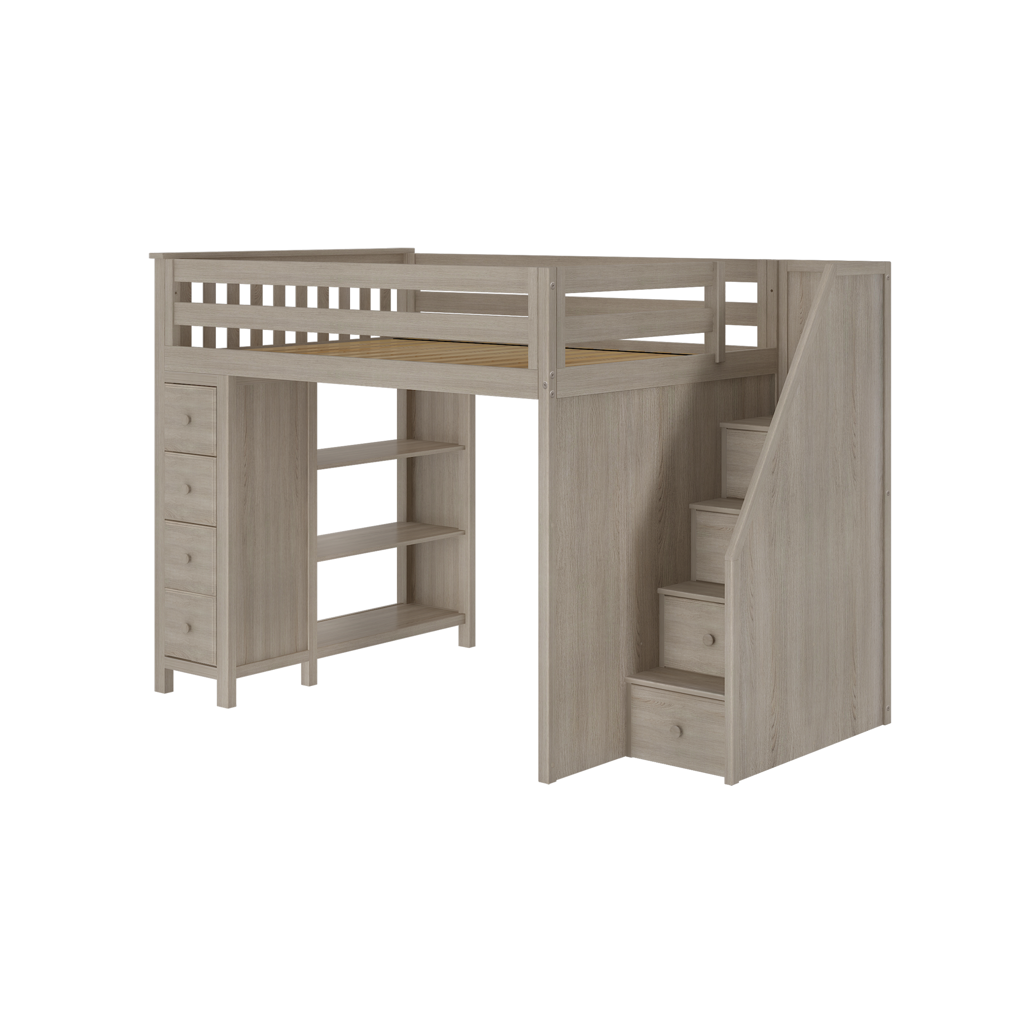 Cheltenham - Full High Loft w/ Staircase & Dresser-Bookcase - Tots to Teens Furniture