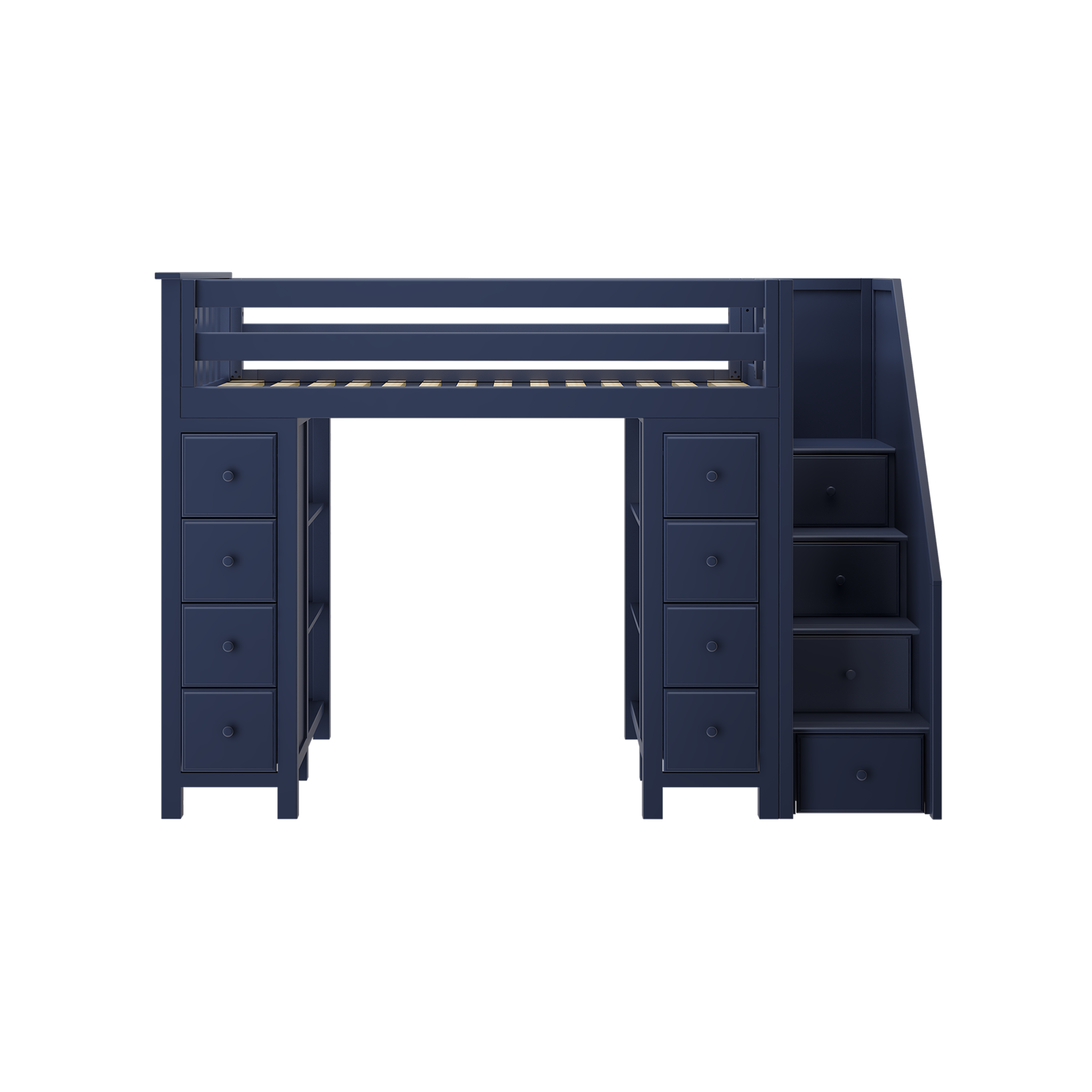 Chester - Twin High Loft w/ Staircase & 2x Dresser-Bookcase - Tots to Teens Furniture