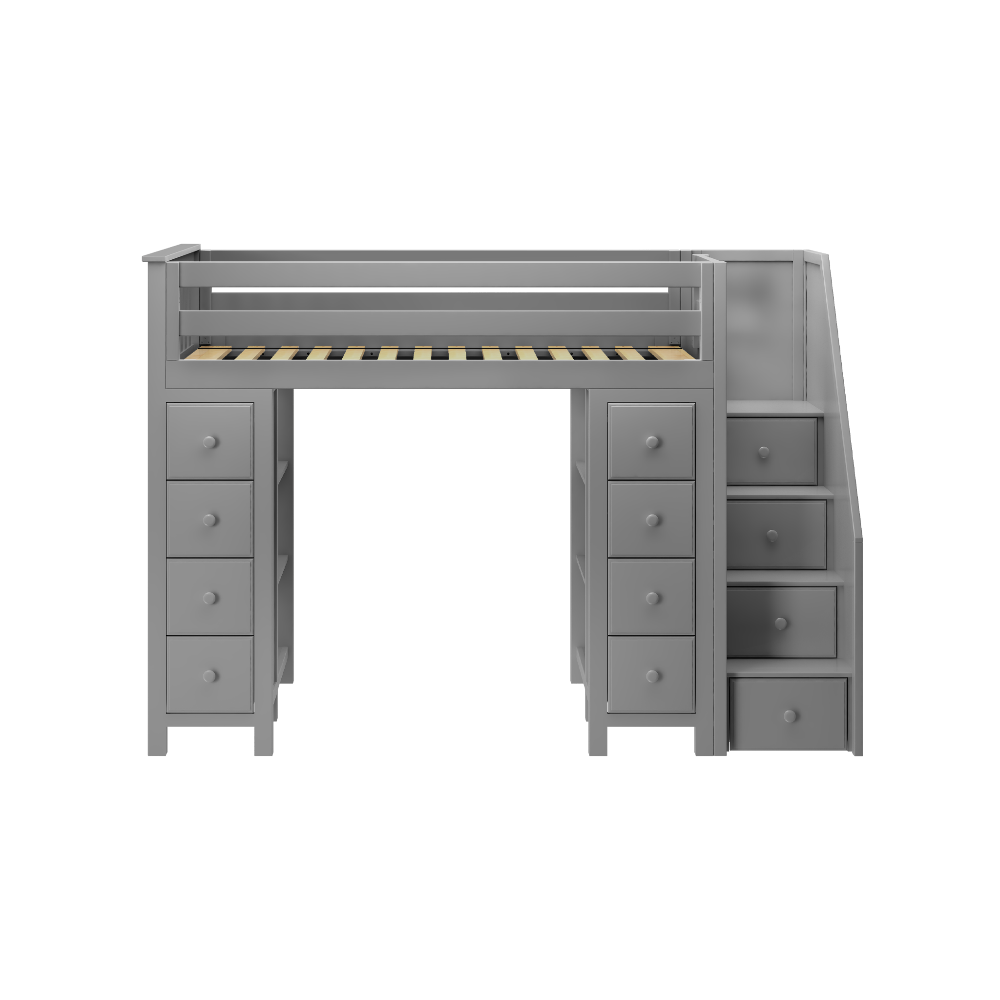 Chester - Twin High Loft w/ Staircase & 2x Dresser-Bookcase - Tots to Teens Furniture