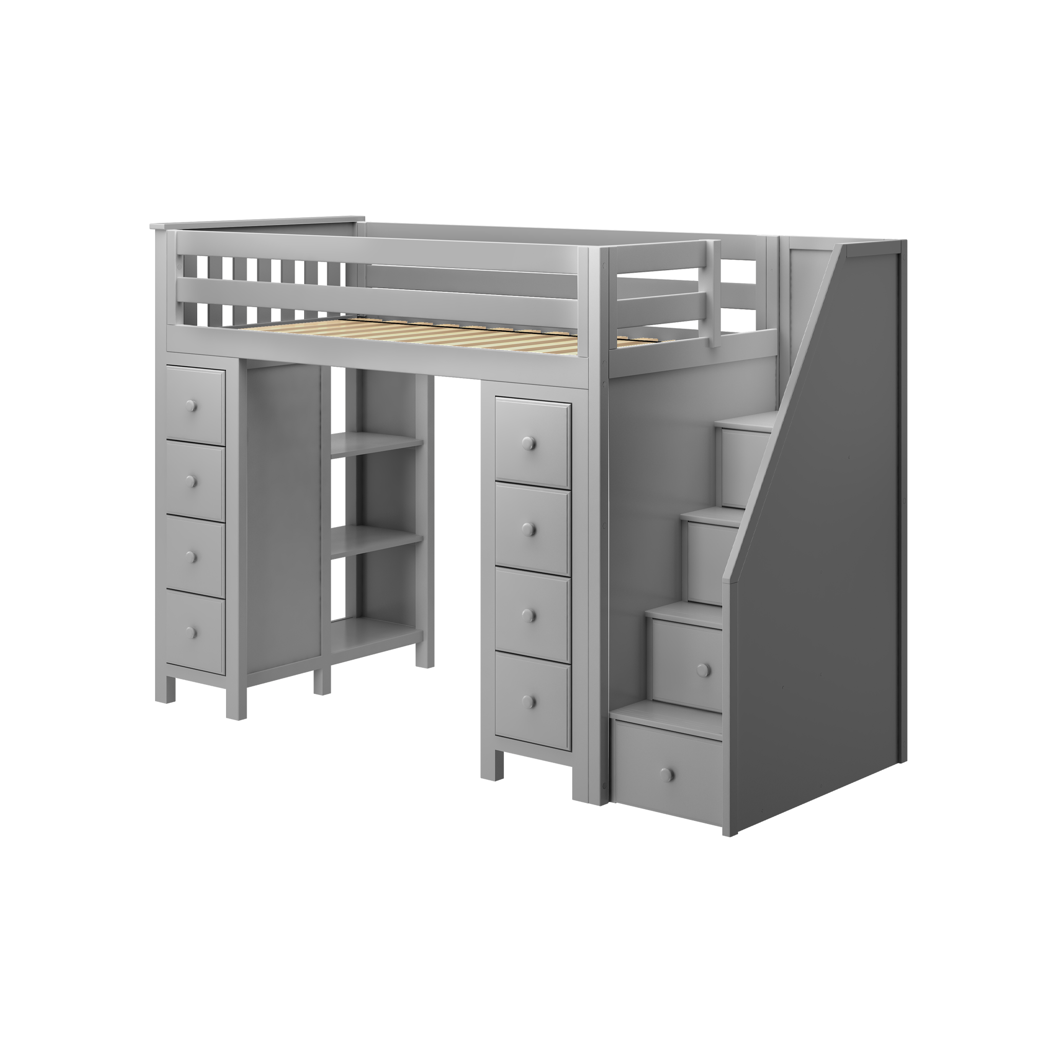 Chester - Twin High Loft w/ Staircase & 2x Dresser-Bookcase - Tots to Teens Furniture