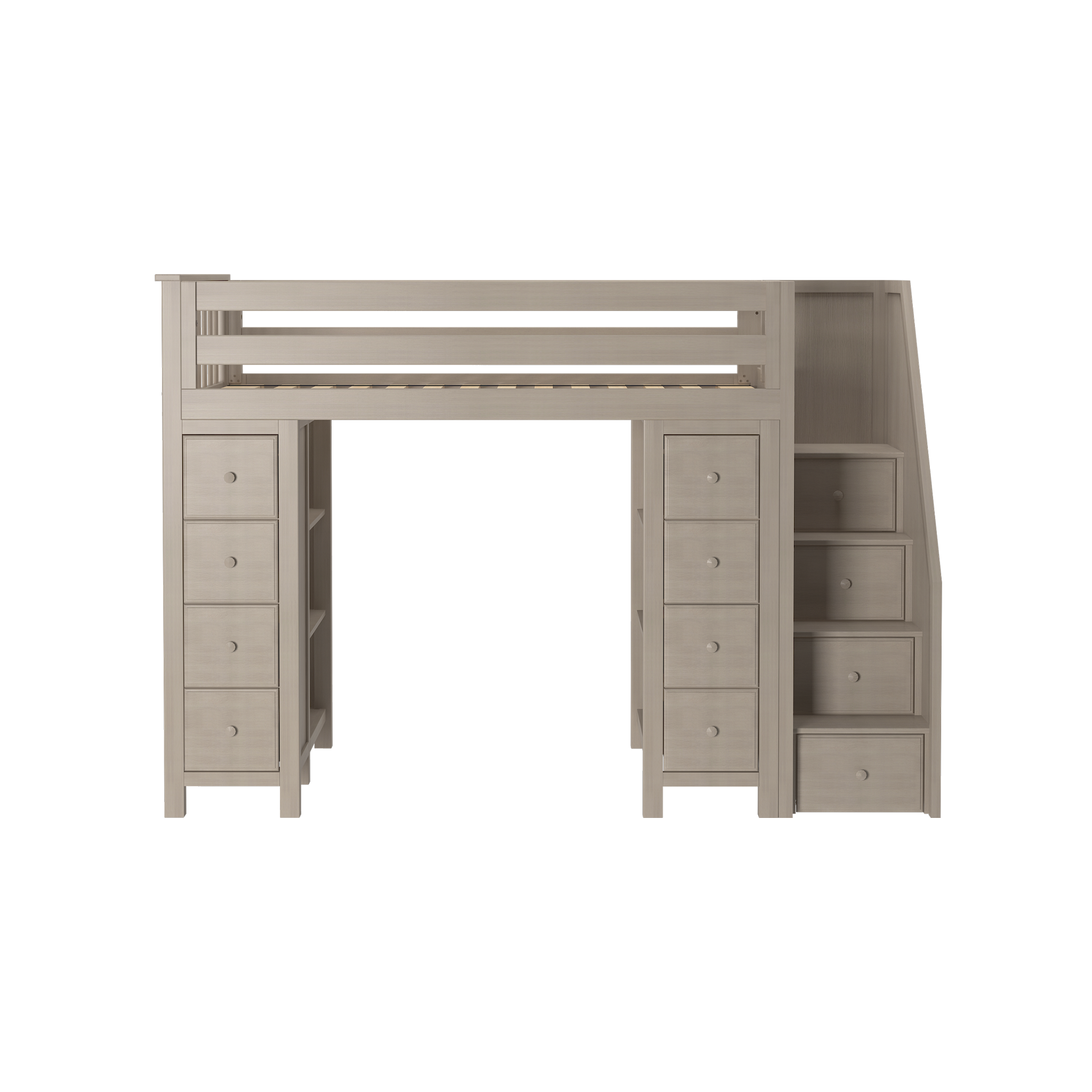 Chester - Twin High Loft w/ Staircase & 2x Dresser-Bookcase - Tots to Teens Furniture