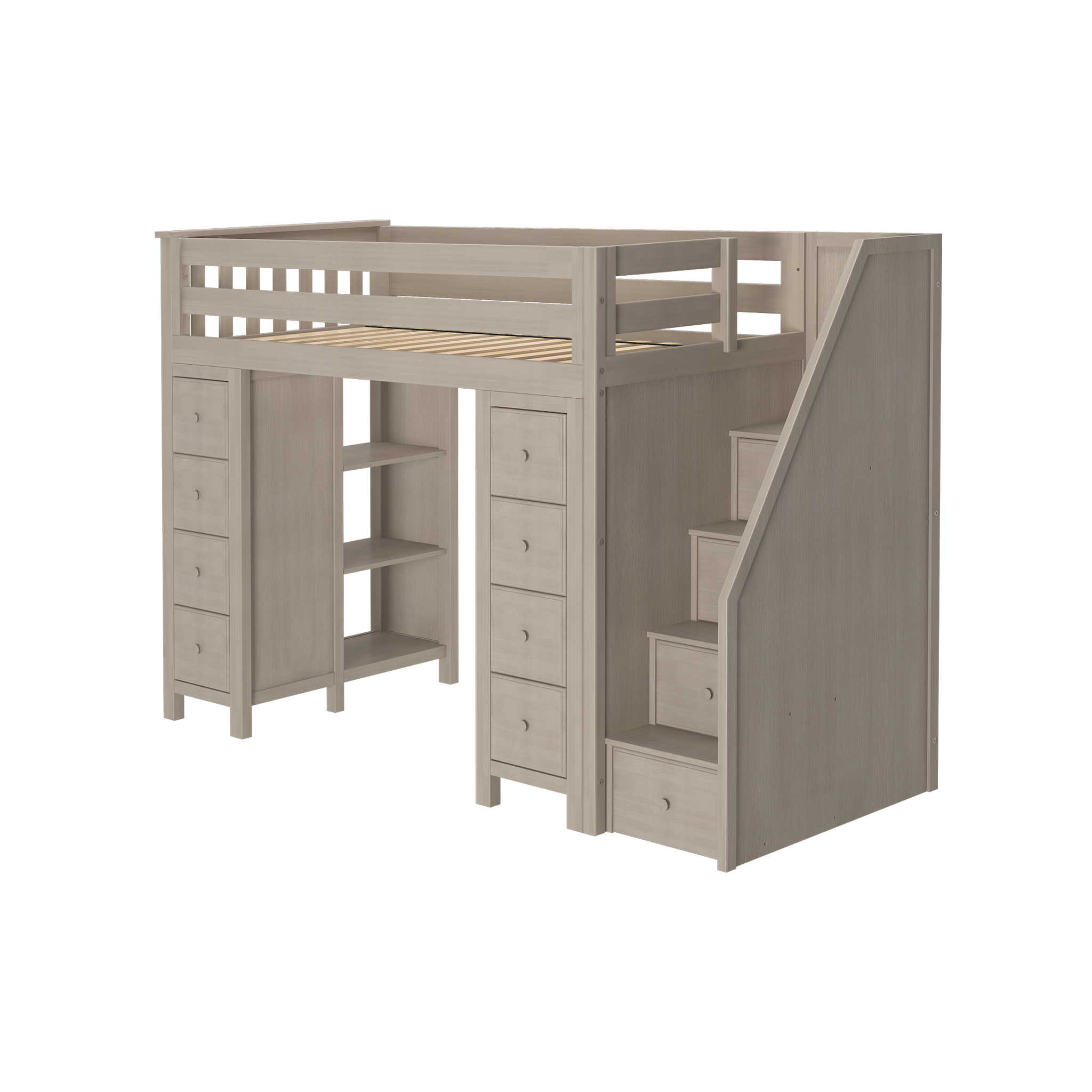 Chester - Twin High Loft w/ Staircase & 2x Dresser-Bookcase - Tots to Teens Furniture