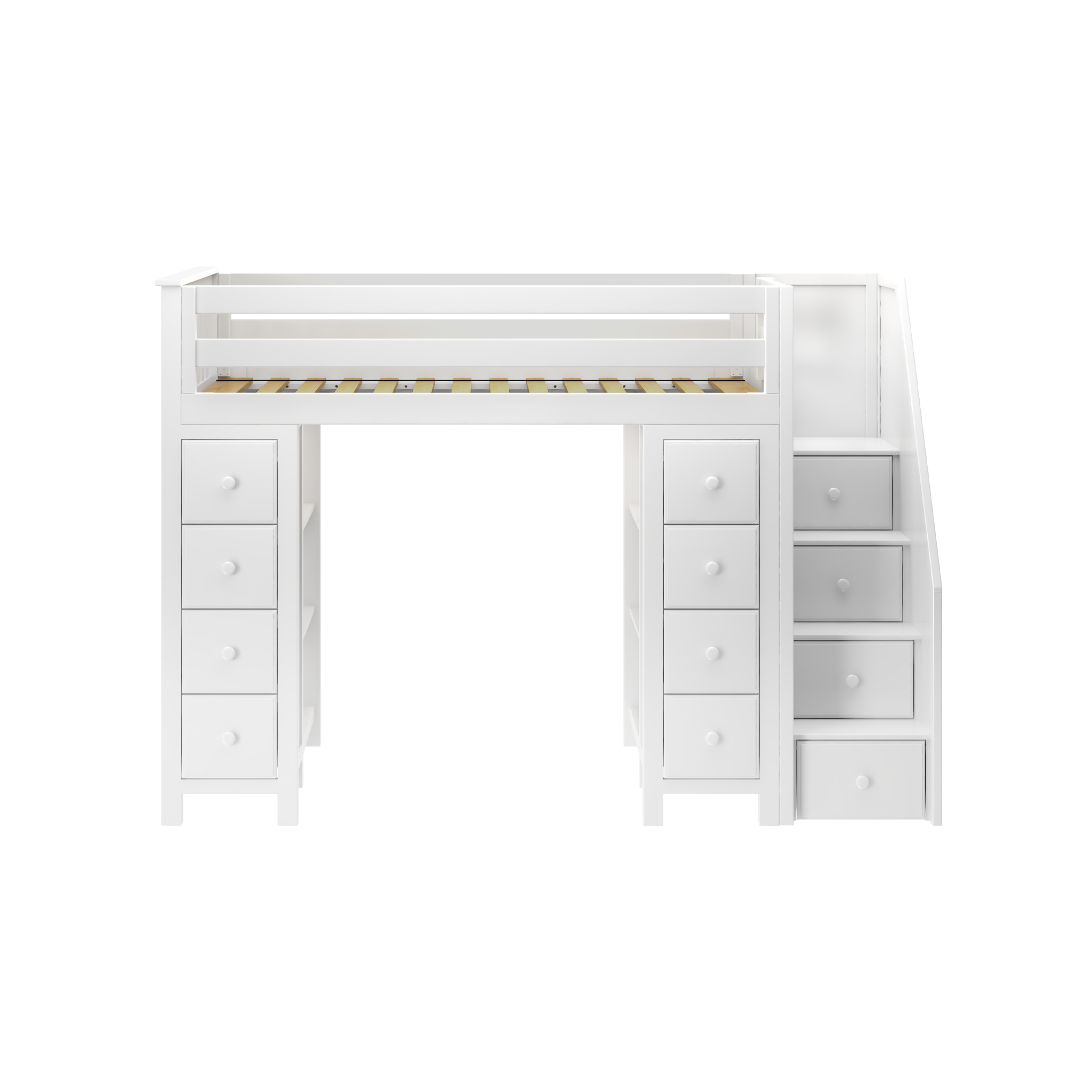 Chester - Twin High Loft w/ Staircase & 2x Dresser-Bookcase - Tots to Teens Furniture