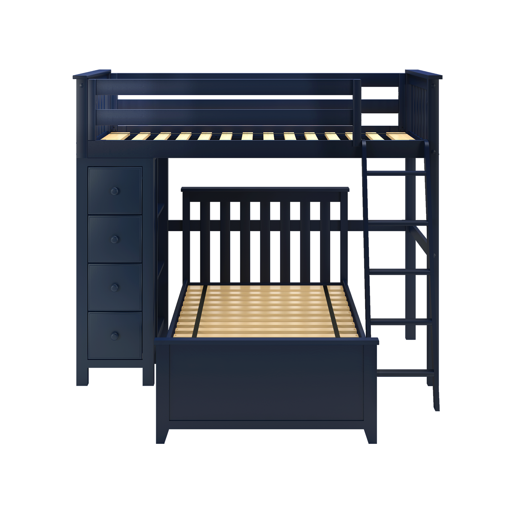 Edinburgh 1 - Twin All-in-One w/ Dresser-Bookcase & Twin-Size Bed - Tots to Teens Furniture
