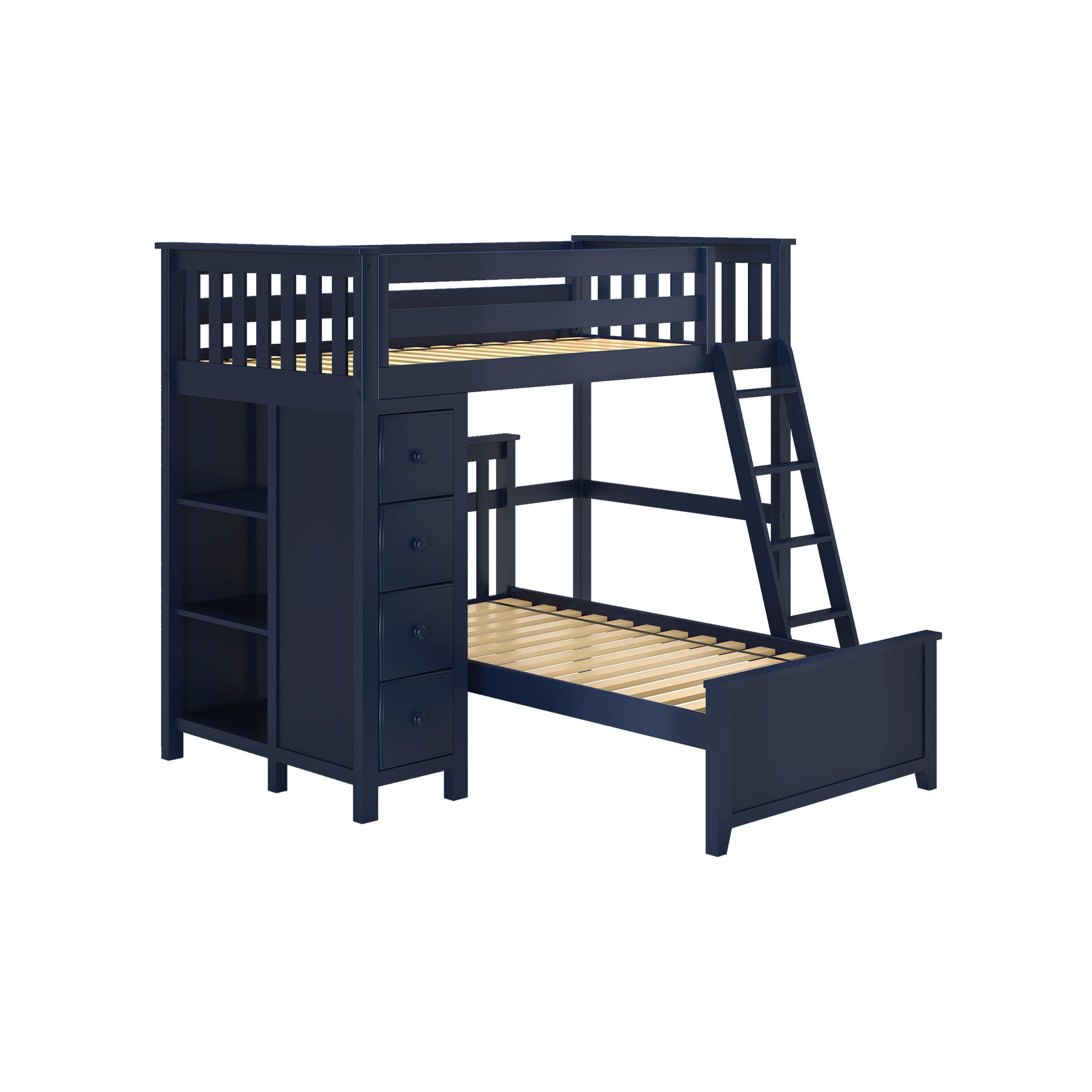 Edinburgh 1 - Twin All-in-One w/ Dresser-Bookcase & Twin-Size Bed - Tots to Teens Furniture