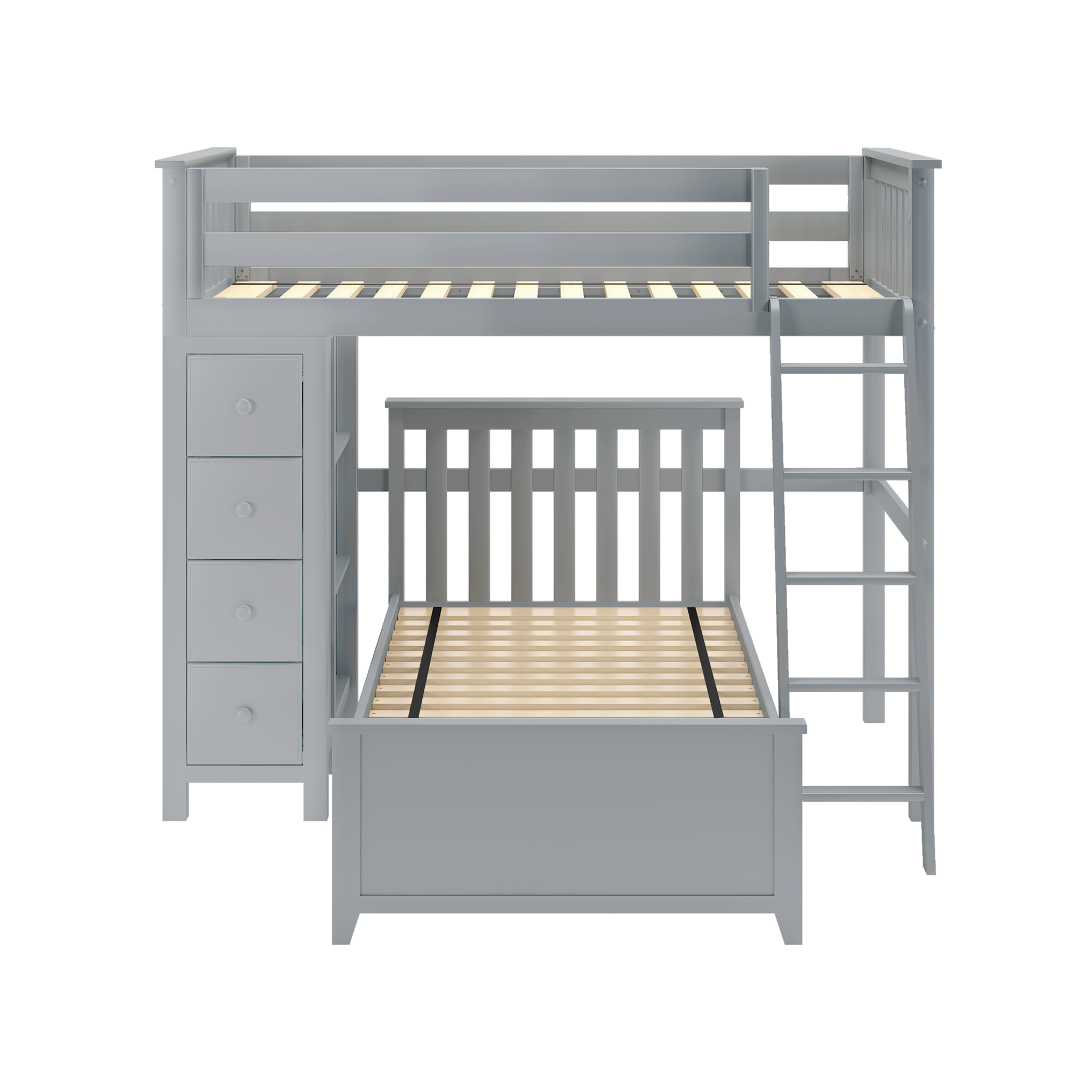 Edinburgh 1 - Twin All-in-One w/ Dresser-Bookcase & Twin-Size Bed - Tots to Teens Furniture