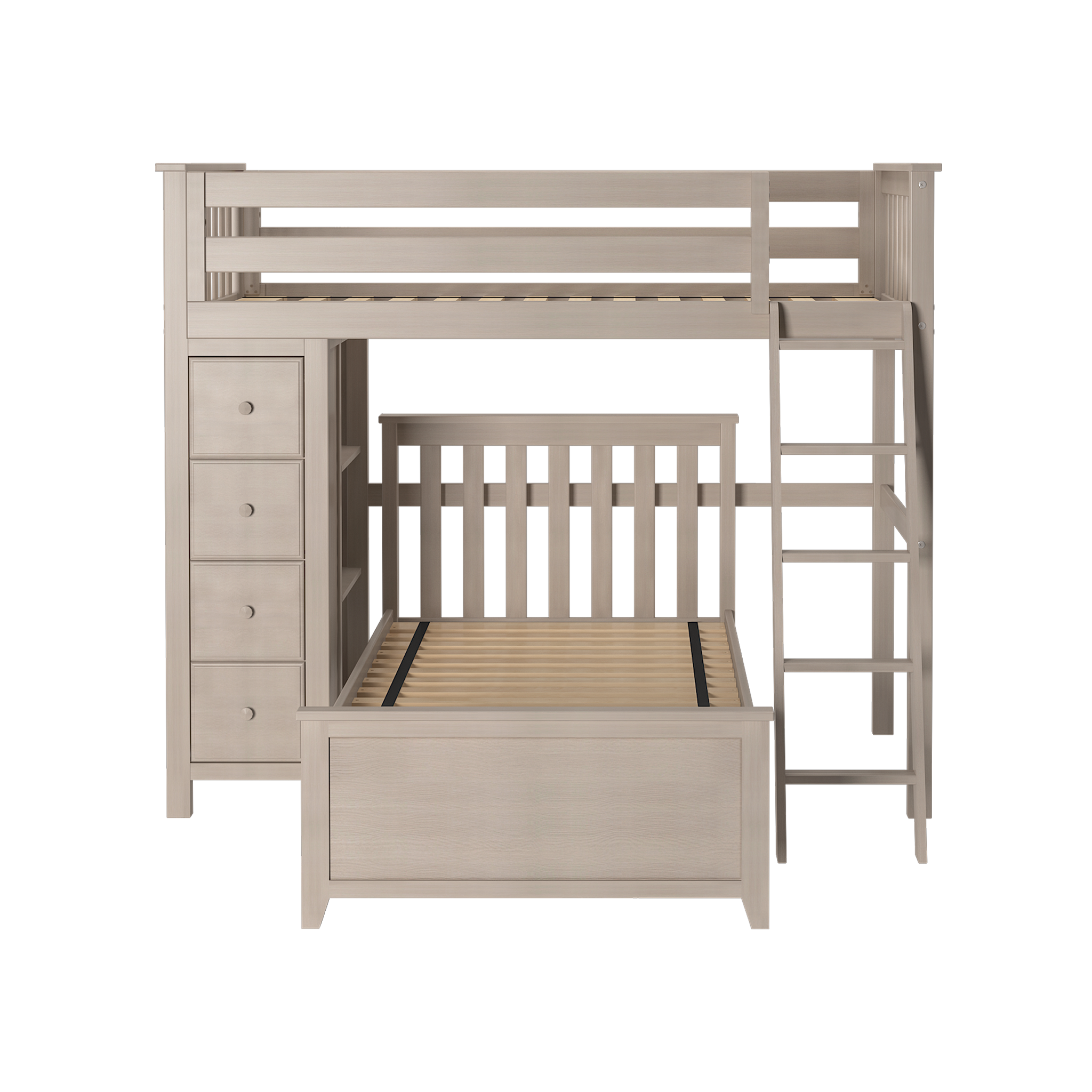 Edinburgh 1 - Twin All-in-One w/ Dresser-Bookcase & Twin-Size Bed - Tots to Teens Furniture