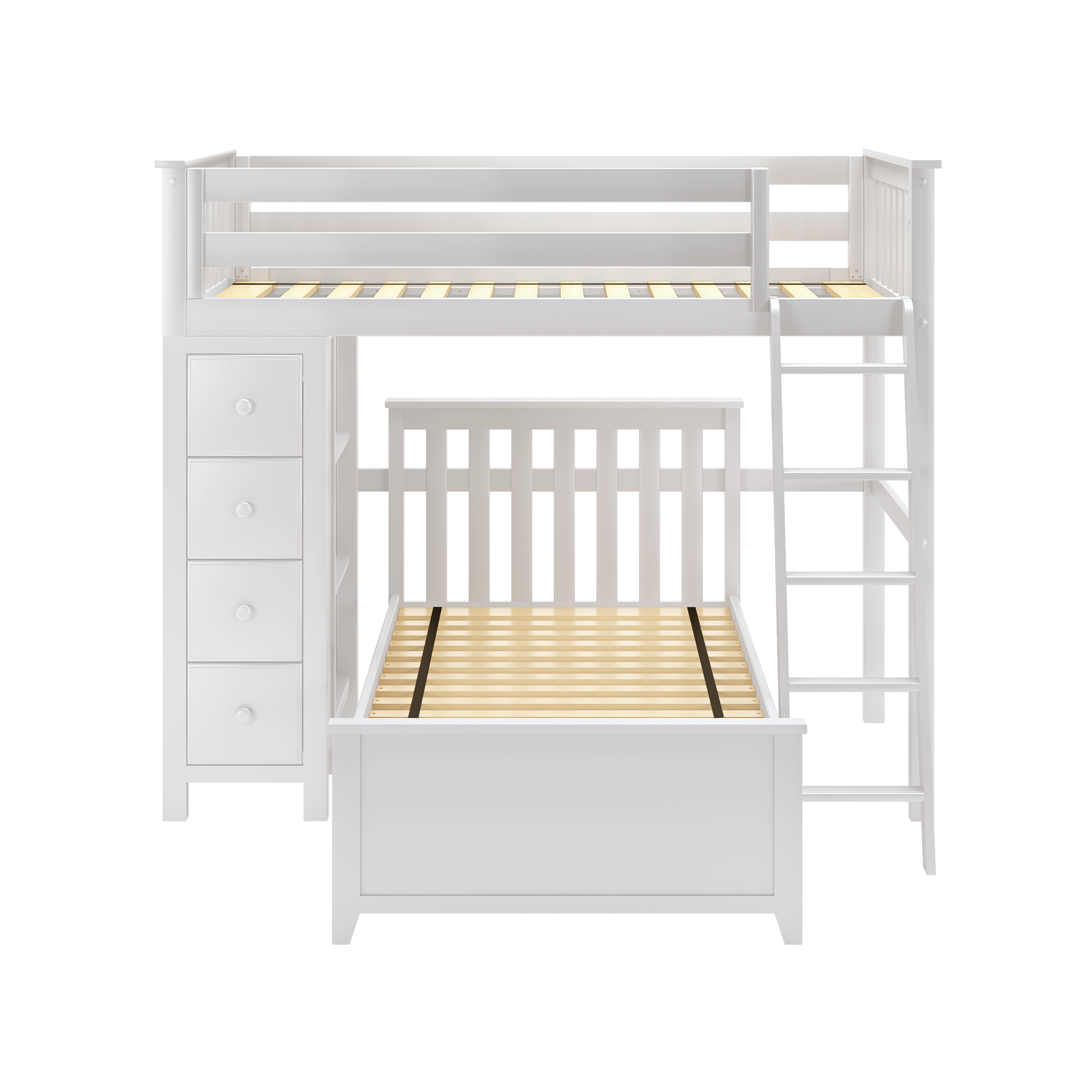 Edinburgh 1 - Twin All-in-One w/ Dresser-Bookcase & Twin-Size Bed - Tots to Teens Furniture