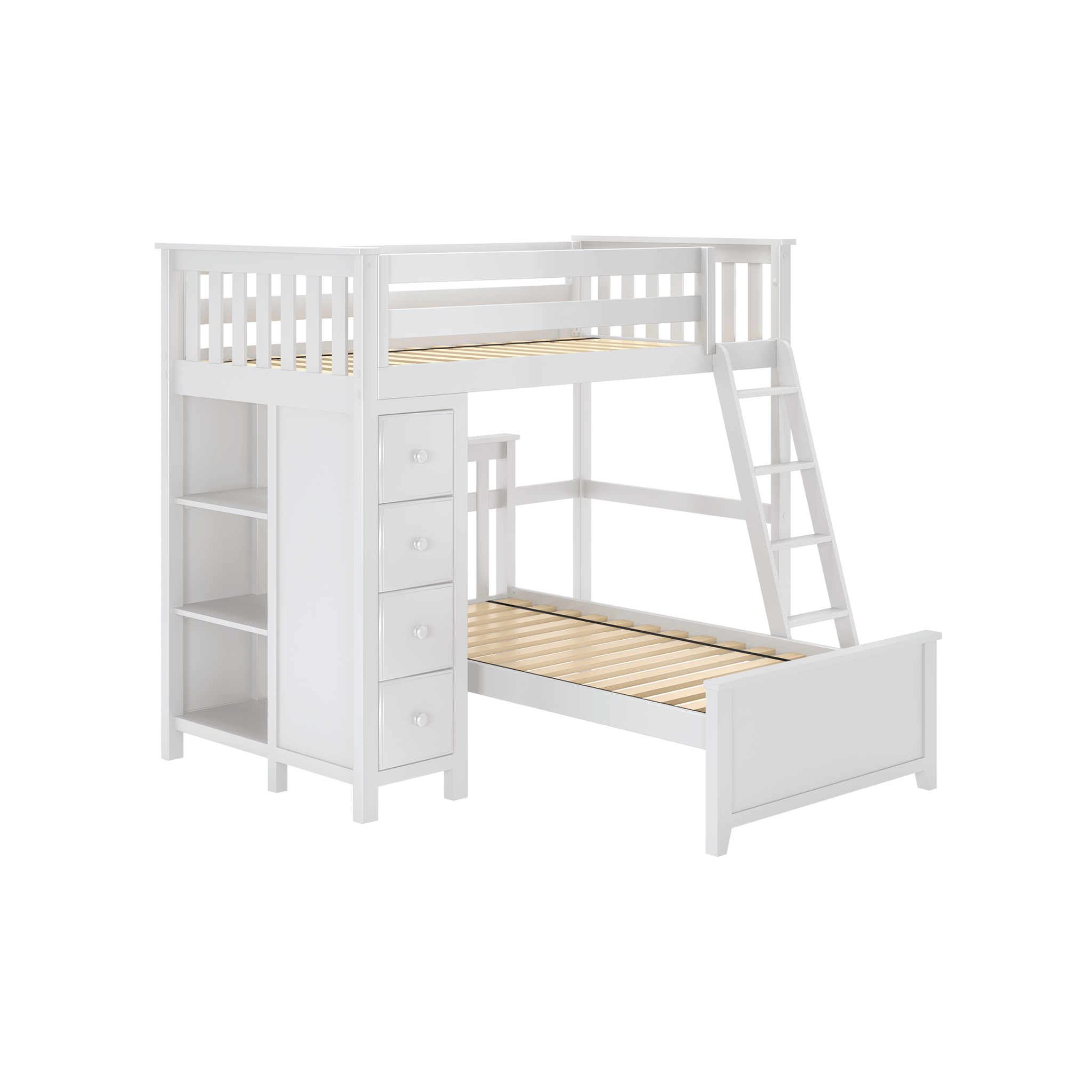 Edinburgh 1 - Twin All-in-One w/ Dresser-Bookcase & Twin-Size Bed - Tots to Teens Furniture