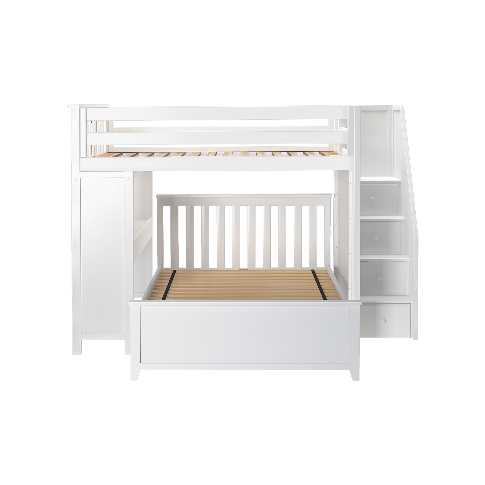 Fulham 1 - Full High Loft w/ Staircase, Desk & Full-Size Bed - Tots to Teens Furniture