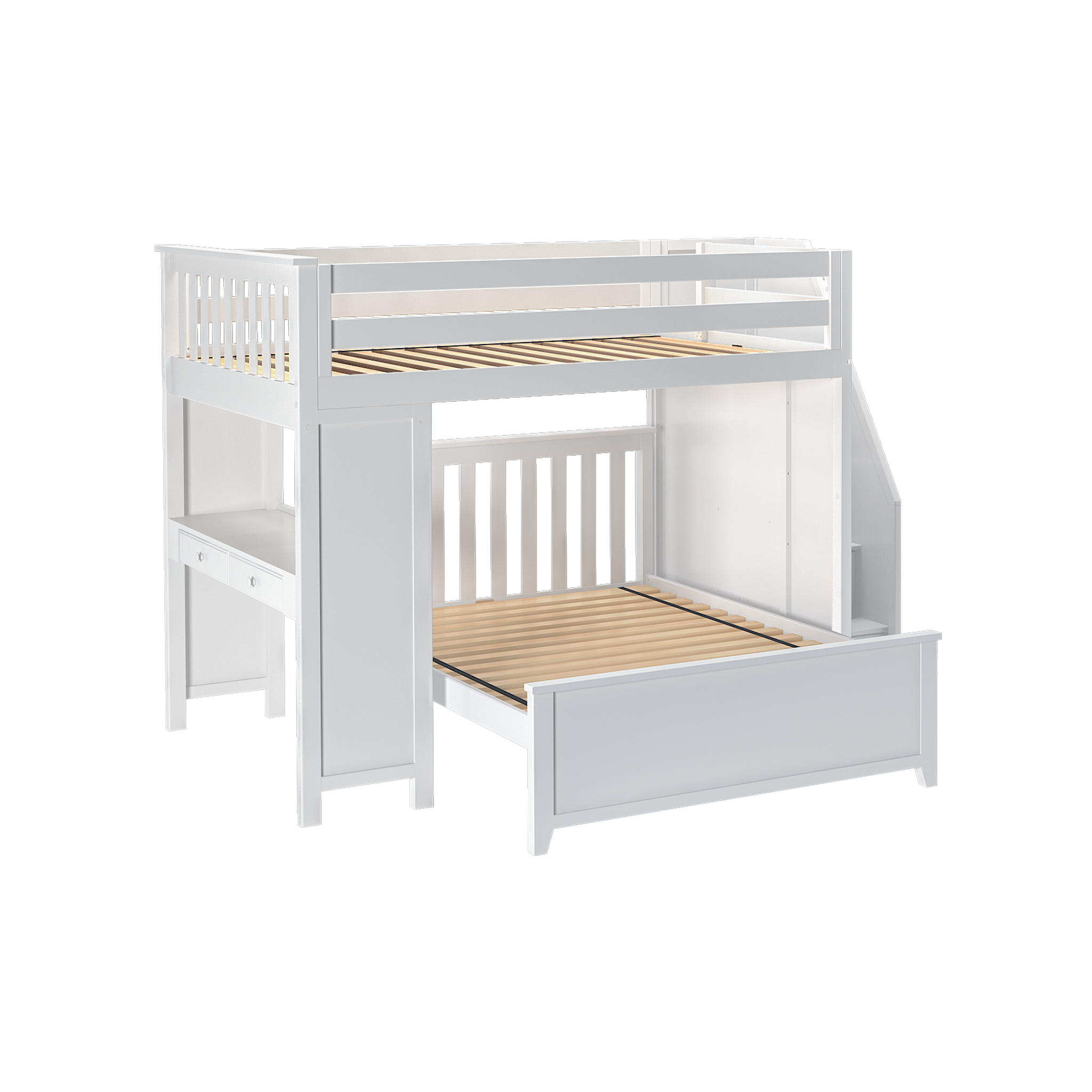 Fulham 1 - Full High Loft w/ Staircase, Desk & Full-Size Bed - Tots to Teens Furniture