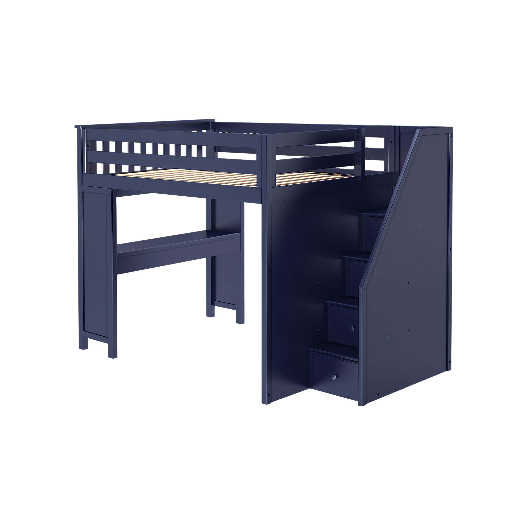 Fulham - Full High Loft w/ Staircase & Double-Drawer Desk - Tots to Teens Furniture