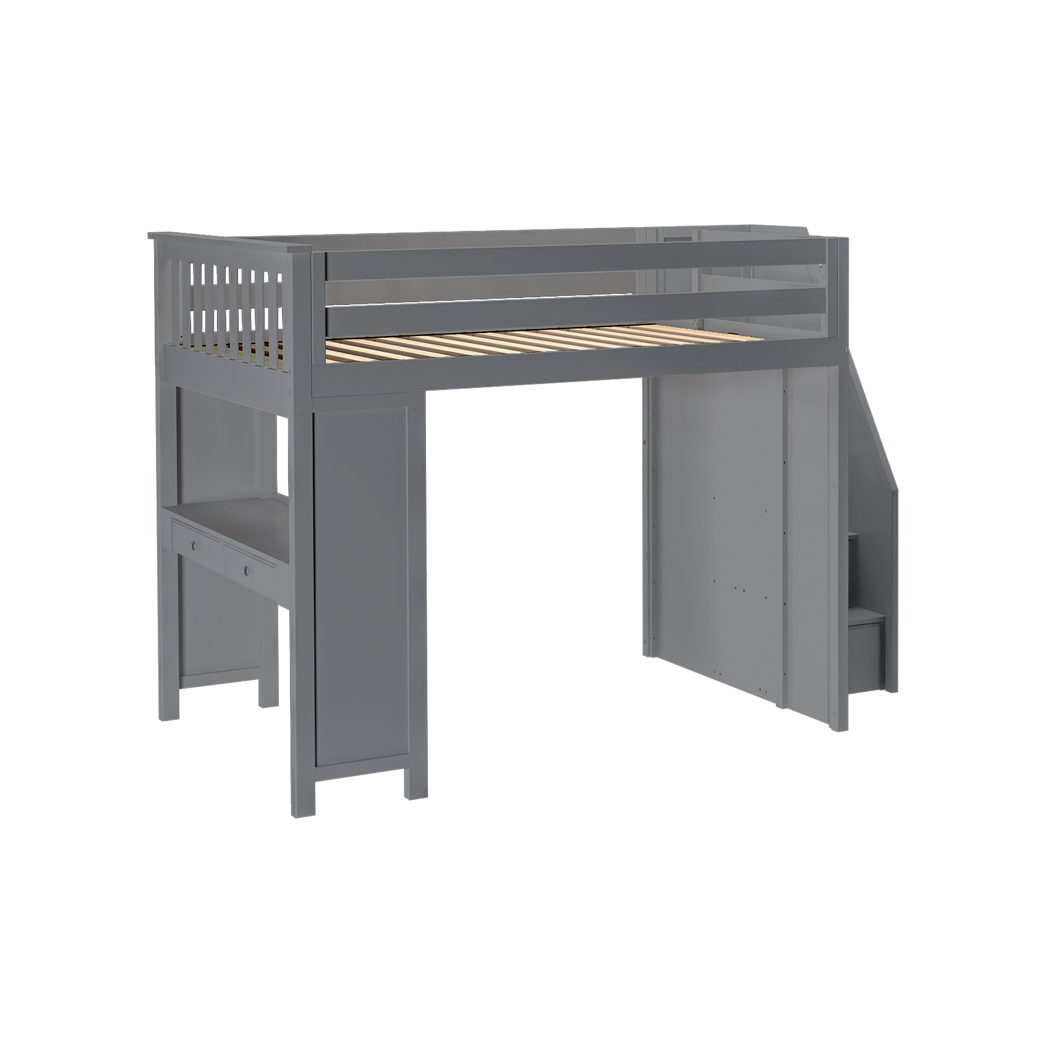 Fulham - Full High Loft w/ Staircase & Double-Drawer Desk - Tots to Teens Furniture