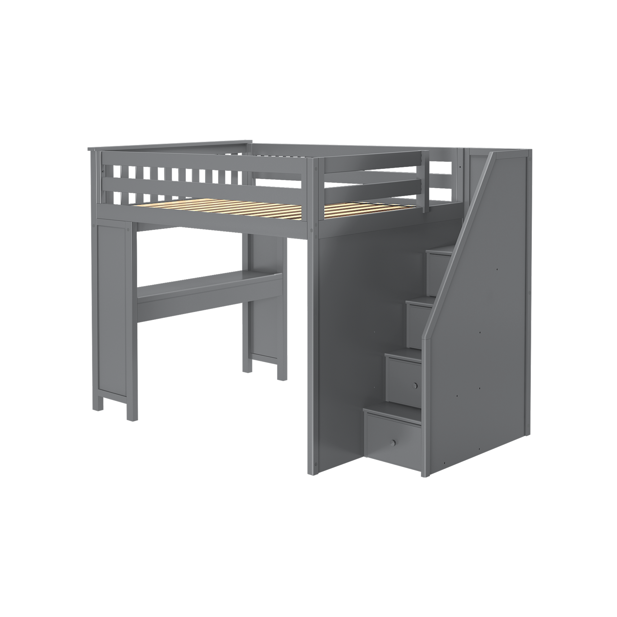 Fulham - Full High Loft w/ Staircase & Double-Drawer Desk - Tots to Teens Furniture