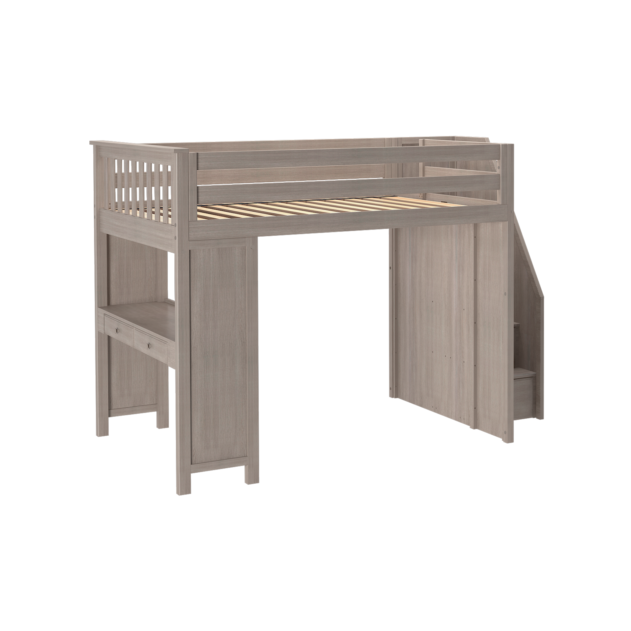 Fulham - Full High Loft w/ Staircase & Double-Drawer Desk - Tots to Teens Furniture