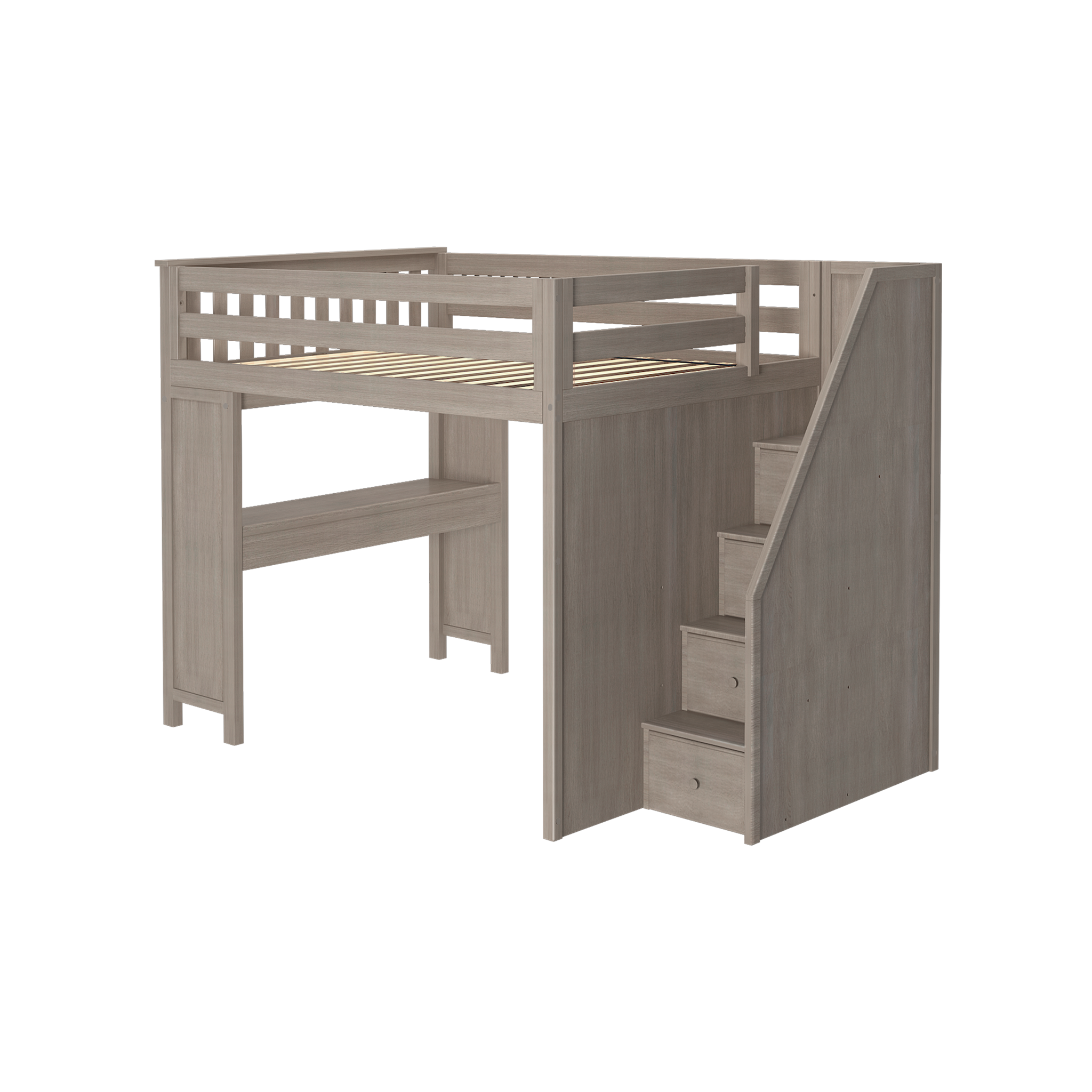 Fulham - Full High Loft w/ Staircase & Double-Drawer Desk - Tots to Teens Furniture