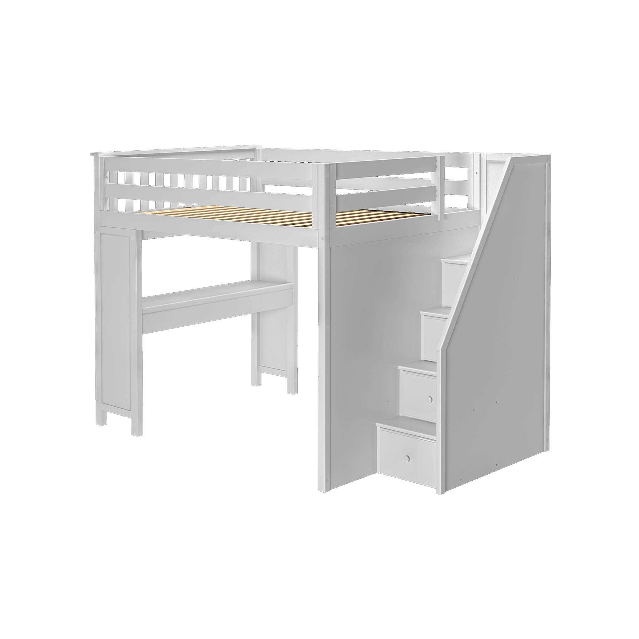 Fulham - Full High Loft w/ Staircase & Double-Drawer Desk - Tots to Teens Furniture