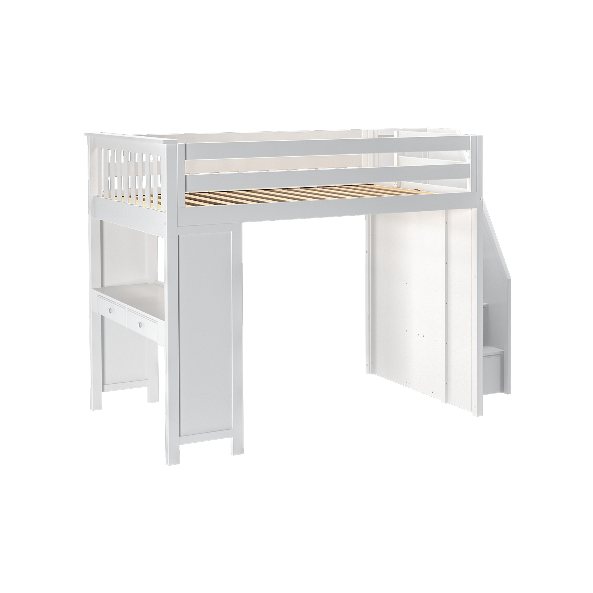 Fulham - Full High Loft w/ Staircase & Double-Drawer Desk - Tots to Teens Furniture