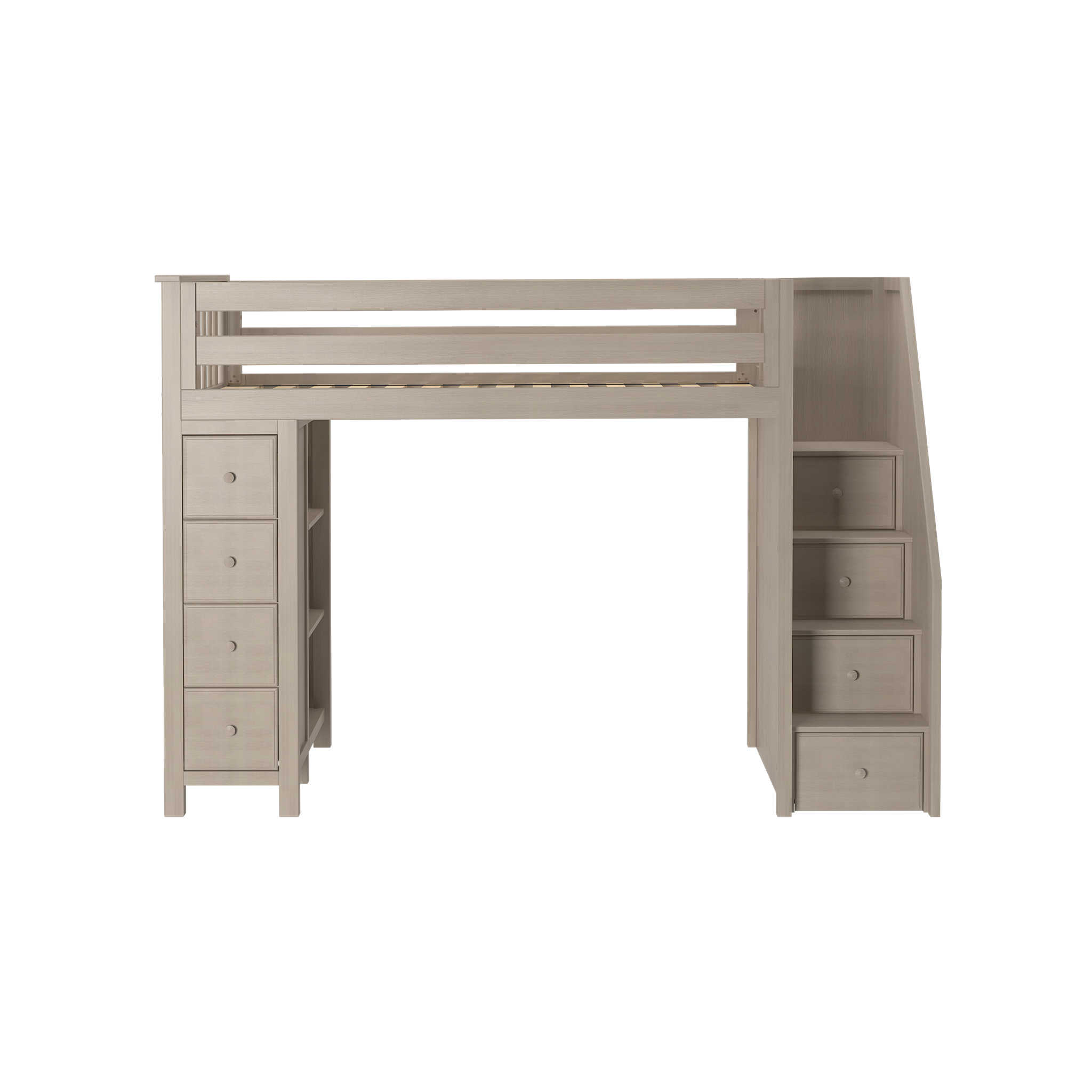 Oxford - Twin High Loft w/ Staircase & Dresser-Bookcase - Tots to Teens Furniture