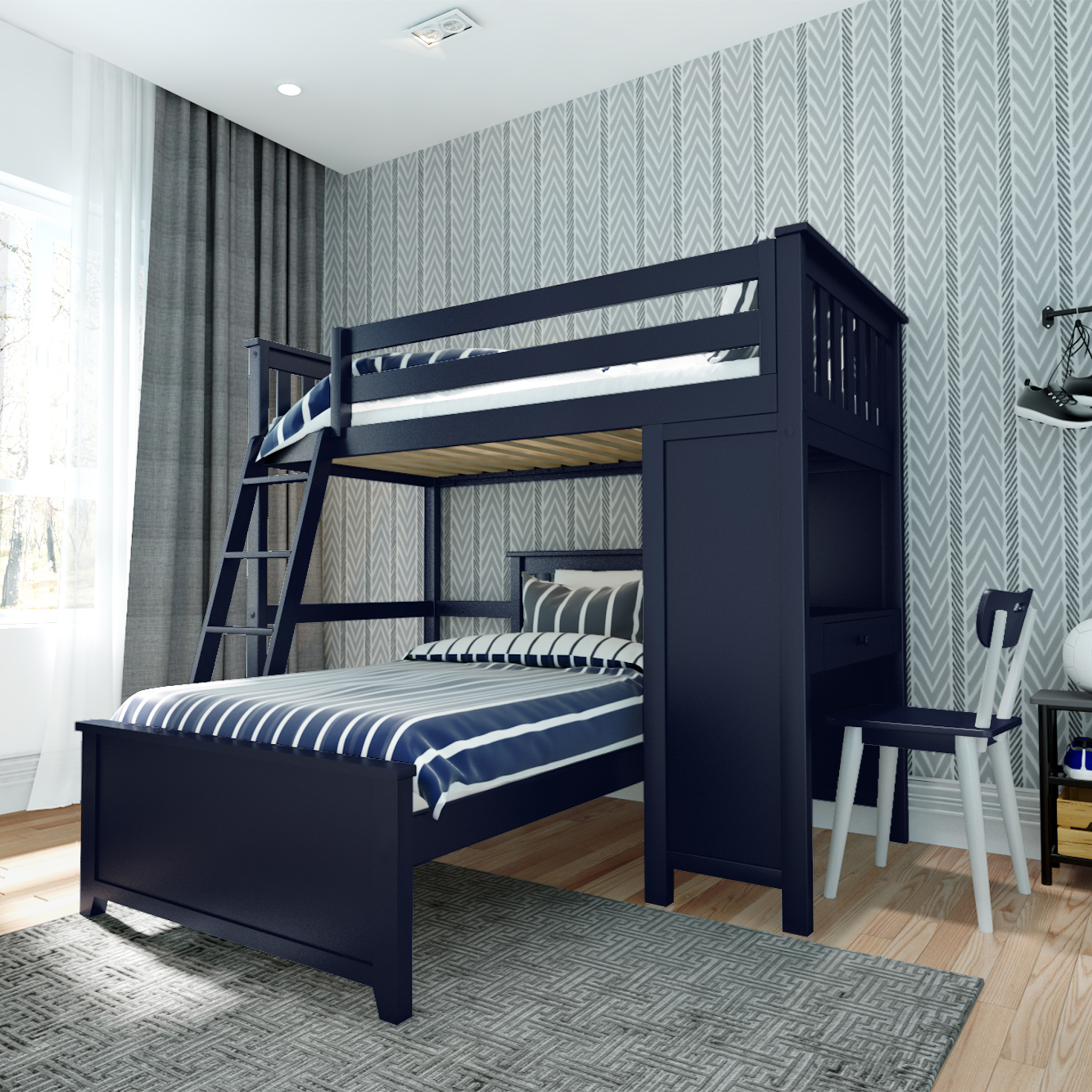 Canterbury 1 - Twin All-in-One w/ Desk & Twin-Size Bed - Tots to Teens Furniture