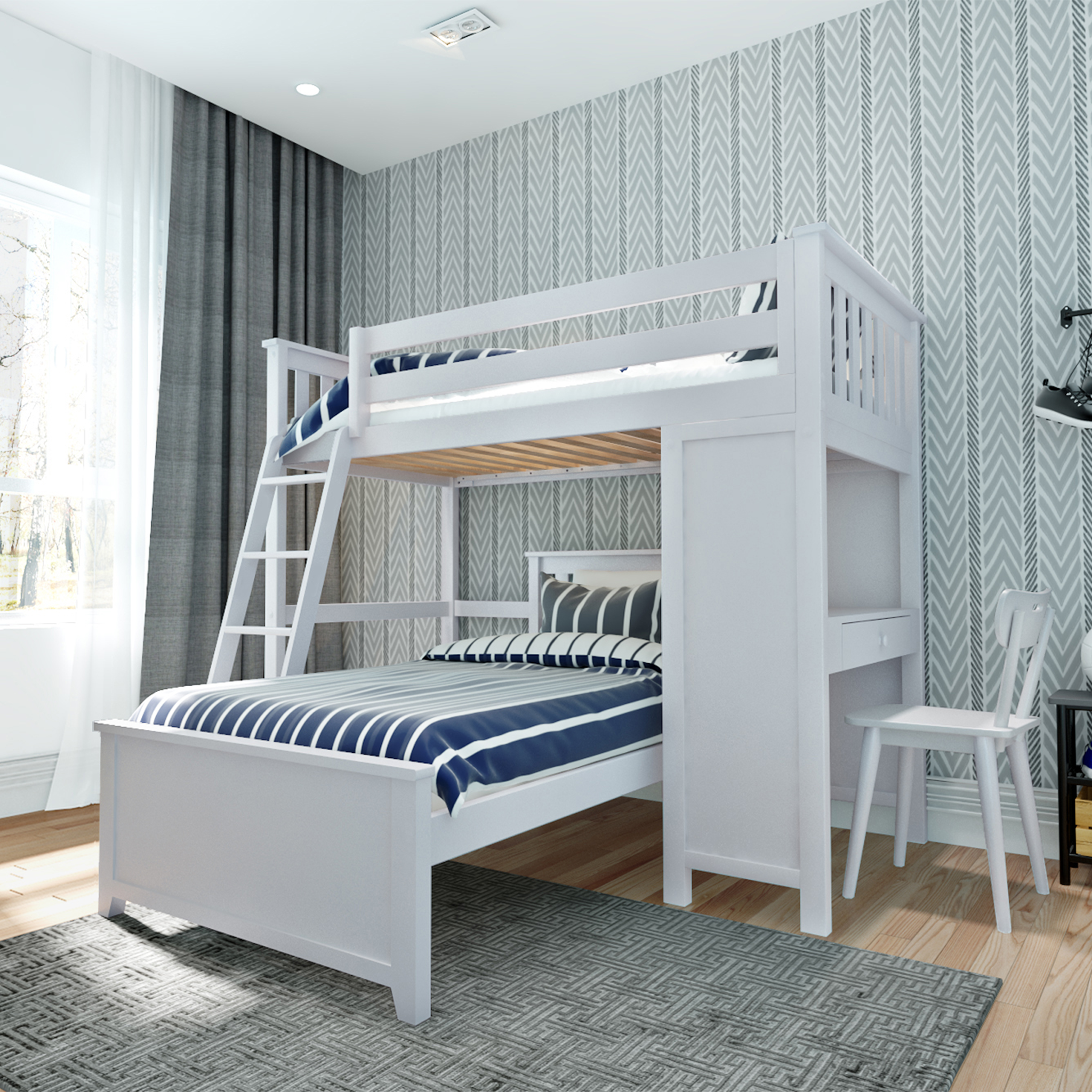 Canterbury 1 - Twin All-in-One w/ Desk & Twin-Size Bed - Tots to Teens Furniture