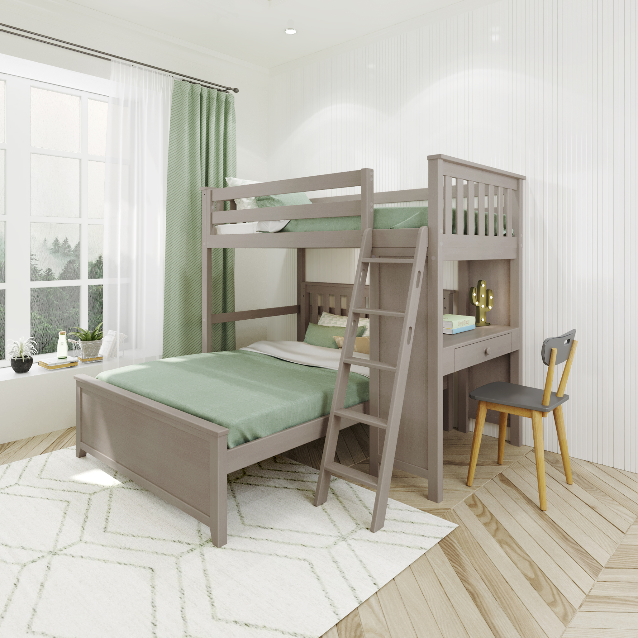 Canterbury 2 - Twin All-in-One w/ Desk & Full-Size Bed - Tots to Teens Furniture