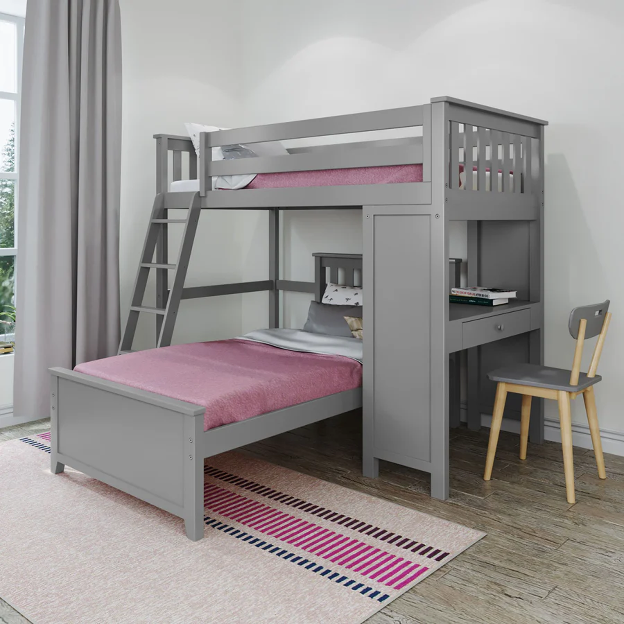 Canterbury 1 - Twin All-in-One w/ Desk & Twin-Size Bed - Tots to Teens Furniture
